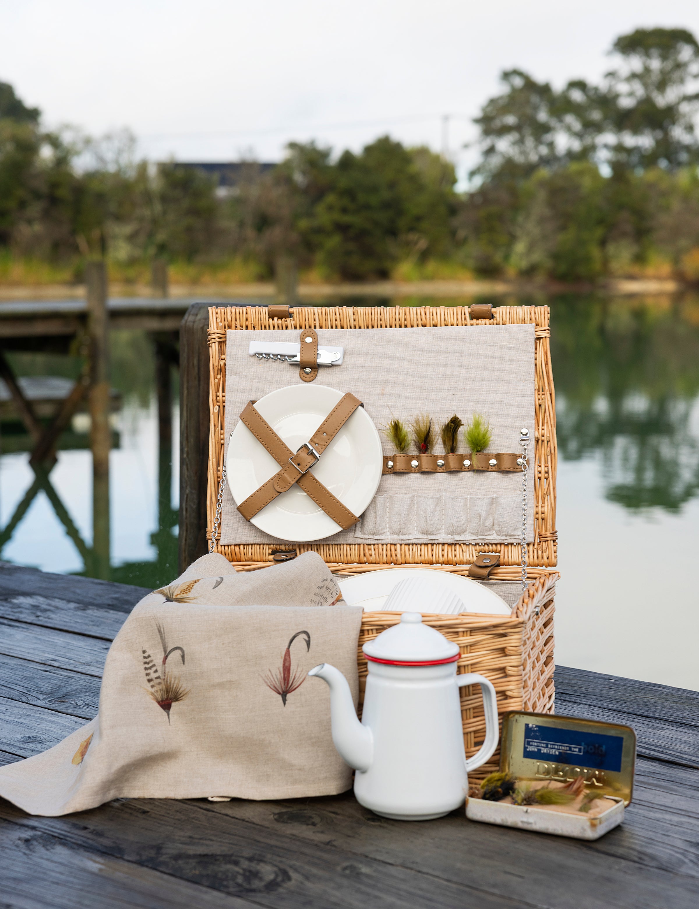 Fly Fishing Linen Tea Towel | Multi-2