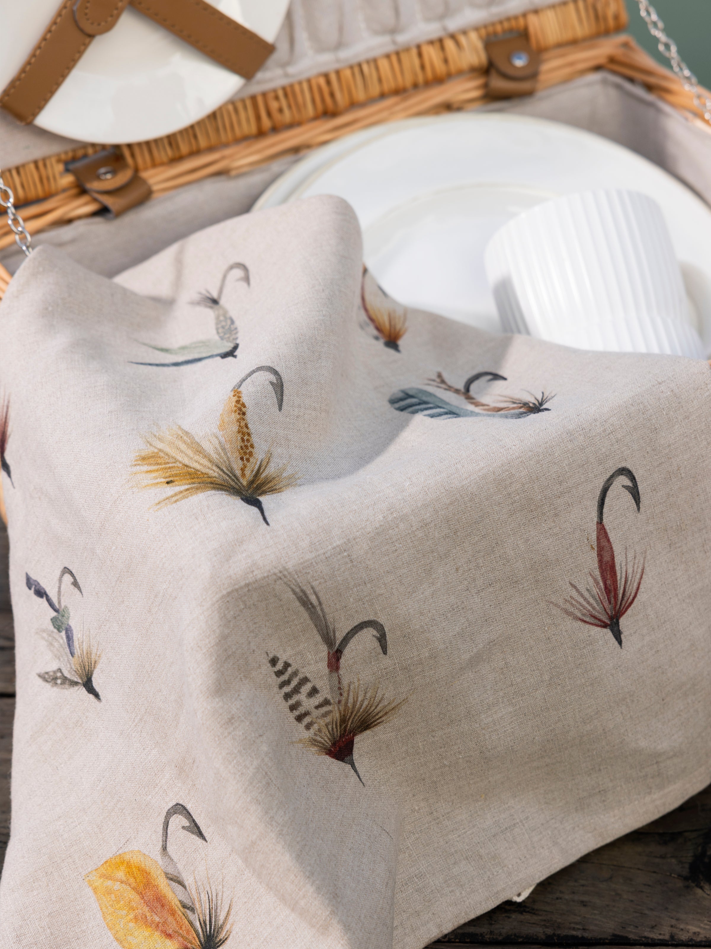 Fly Fishing Linen Tea Towel | Multi-3