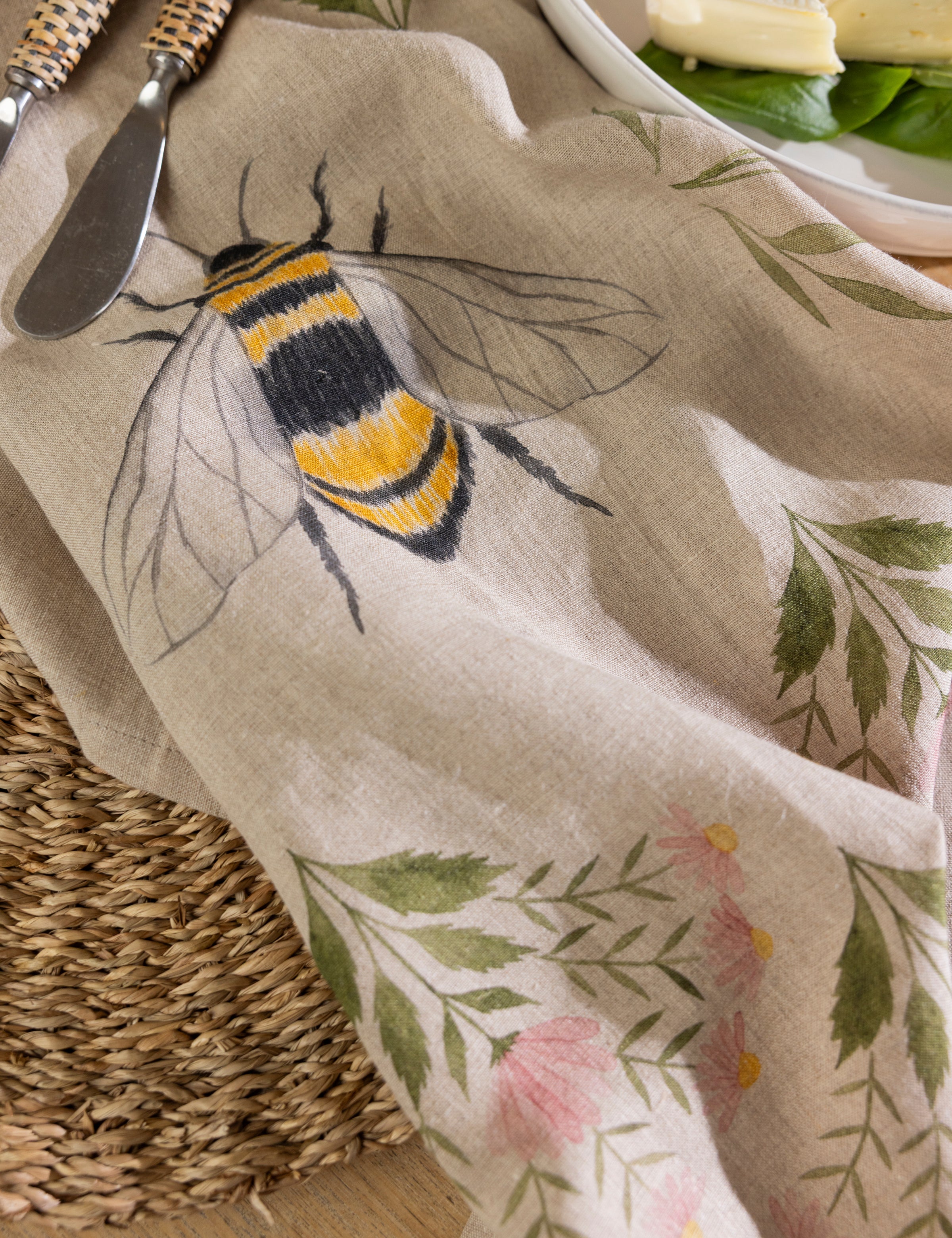 Garden Party Linen Tea Towel | Multi-2