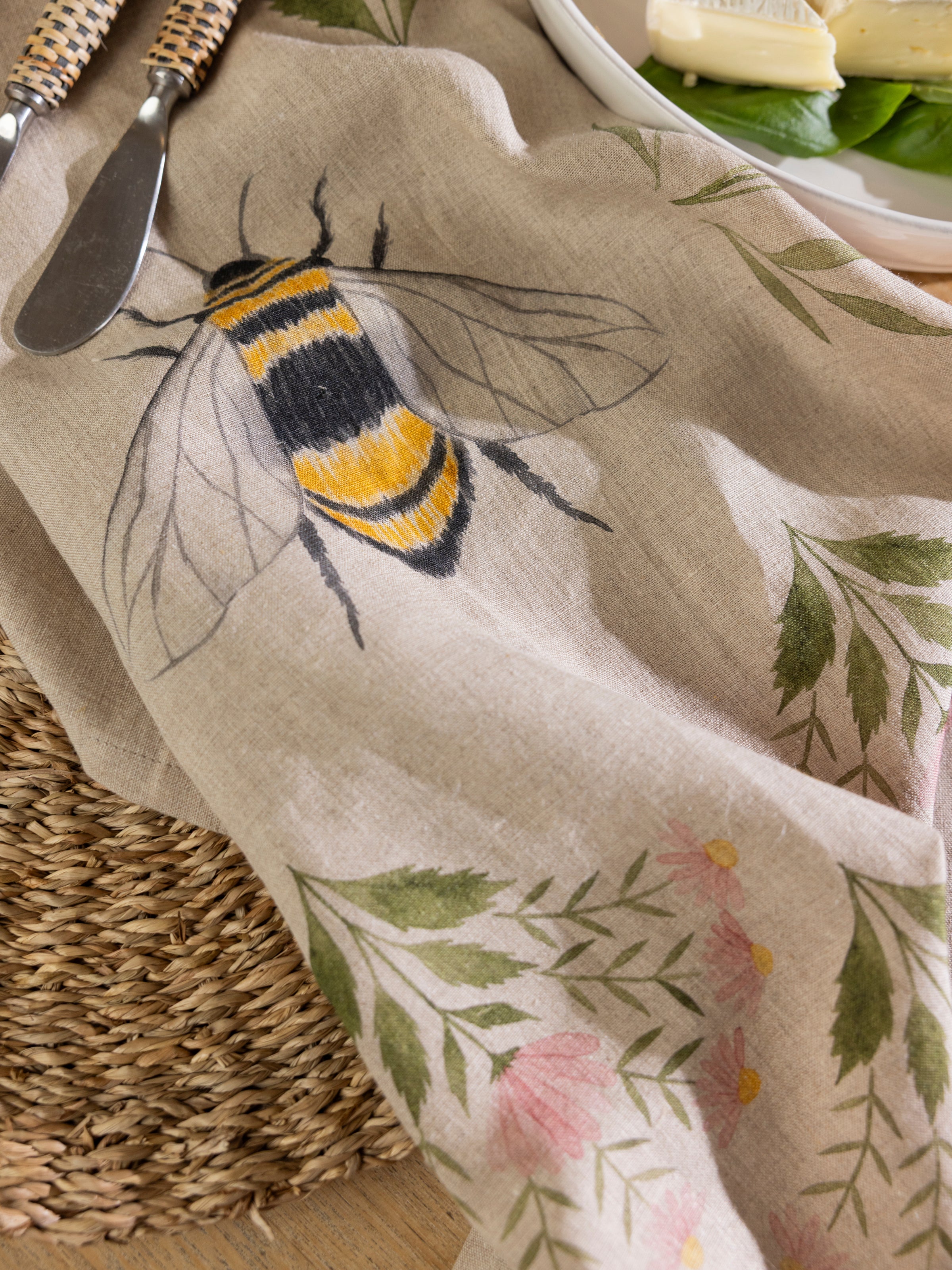 Garden Party Linen Tea Towel | Multi-2