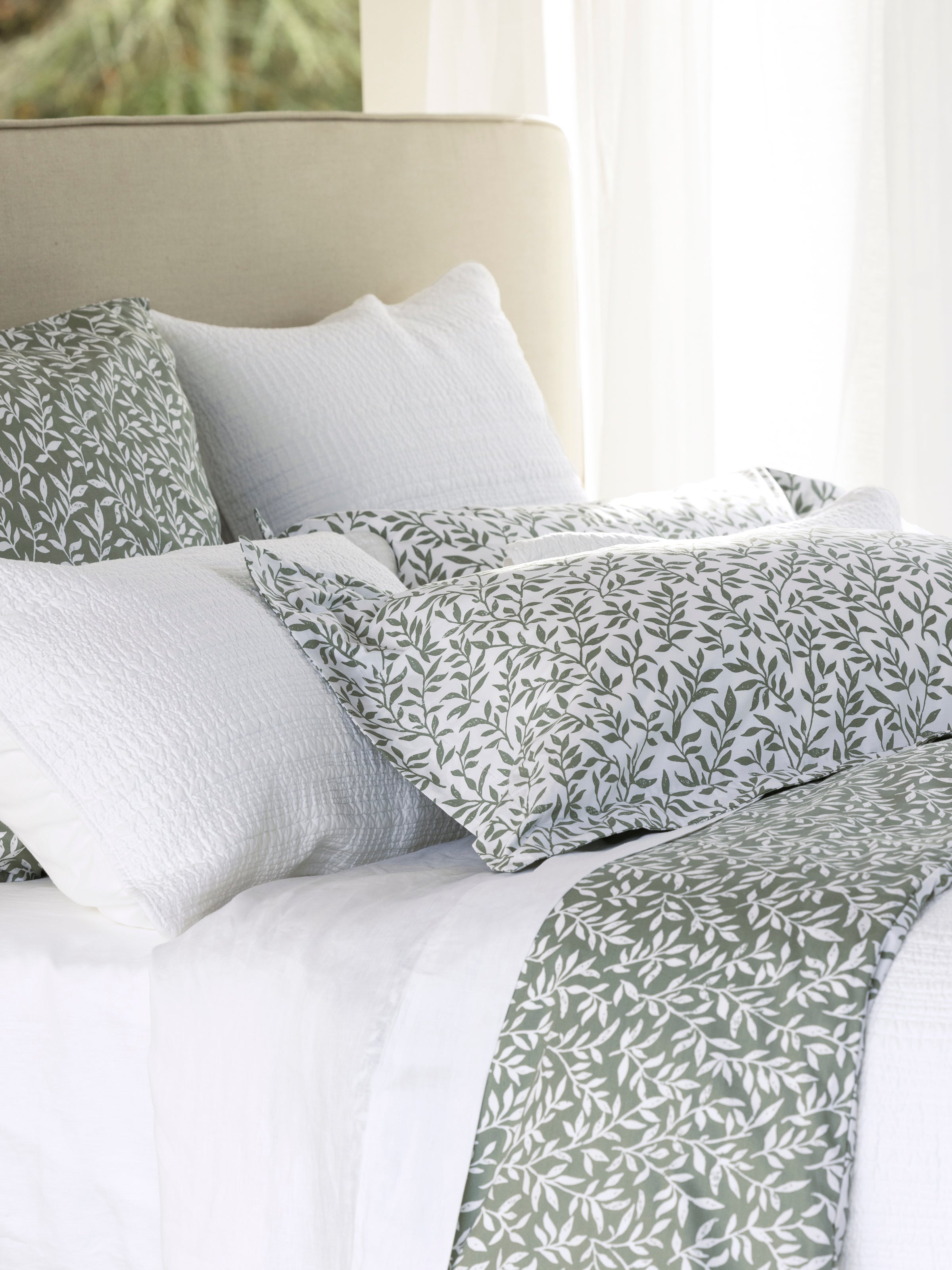 Garden Path Duvet Cover Set | Green Leaf-5
