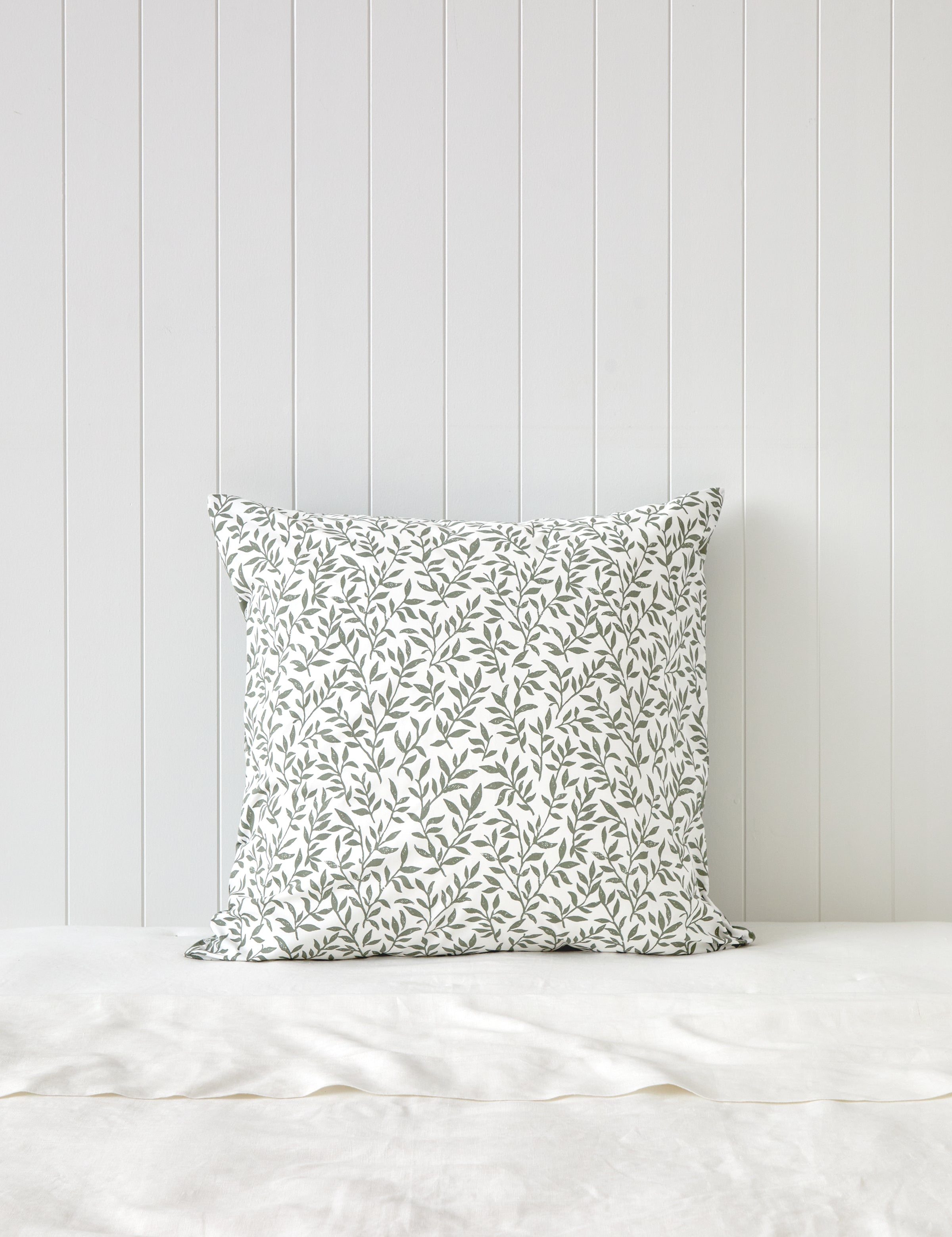 Garden Path European Pillowcase | Green Leaf-1