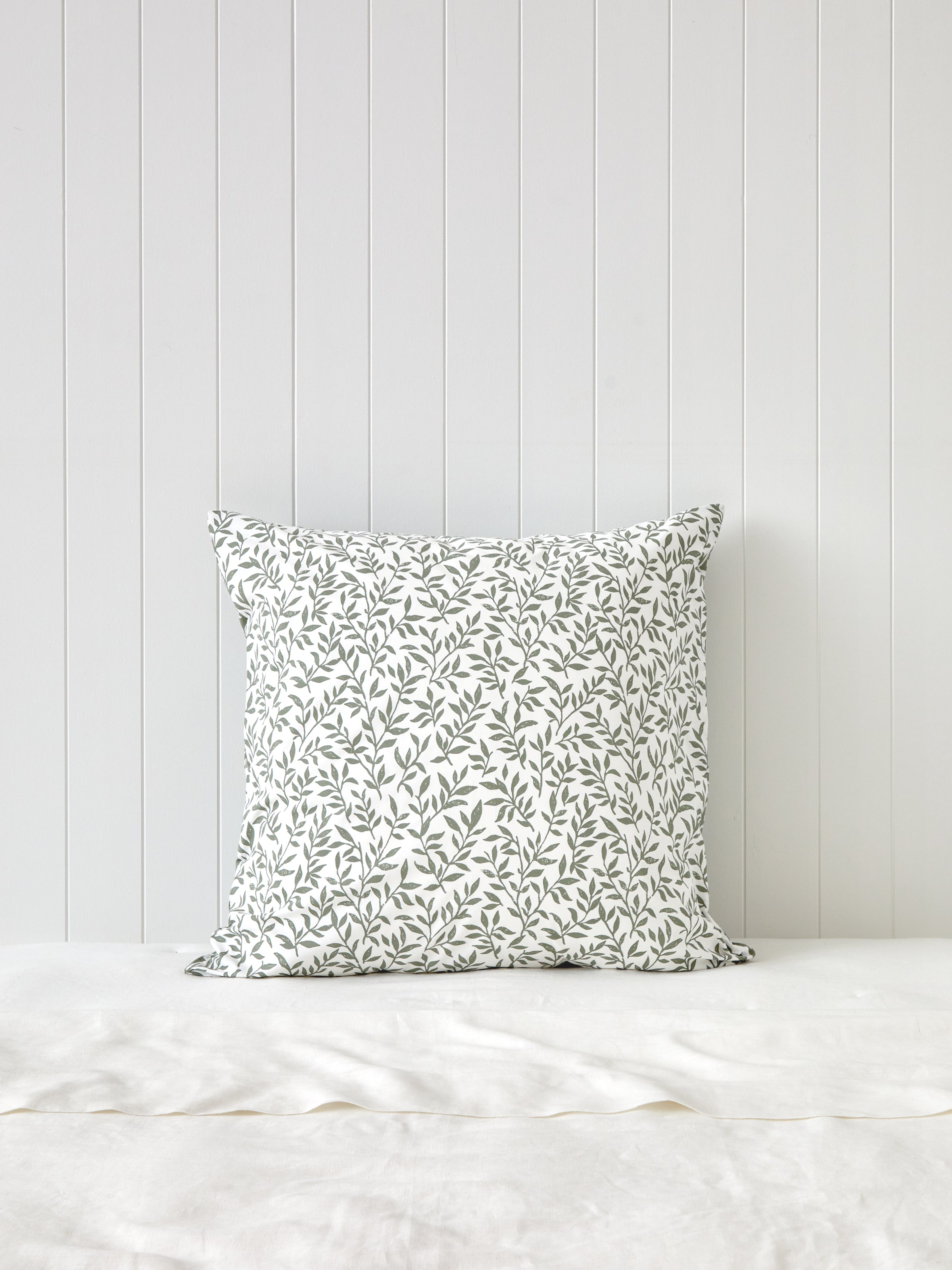 Garden Path European Pillowcase | Green Leaf-1