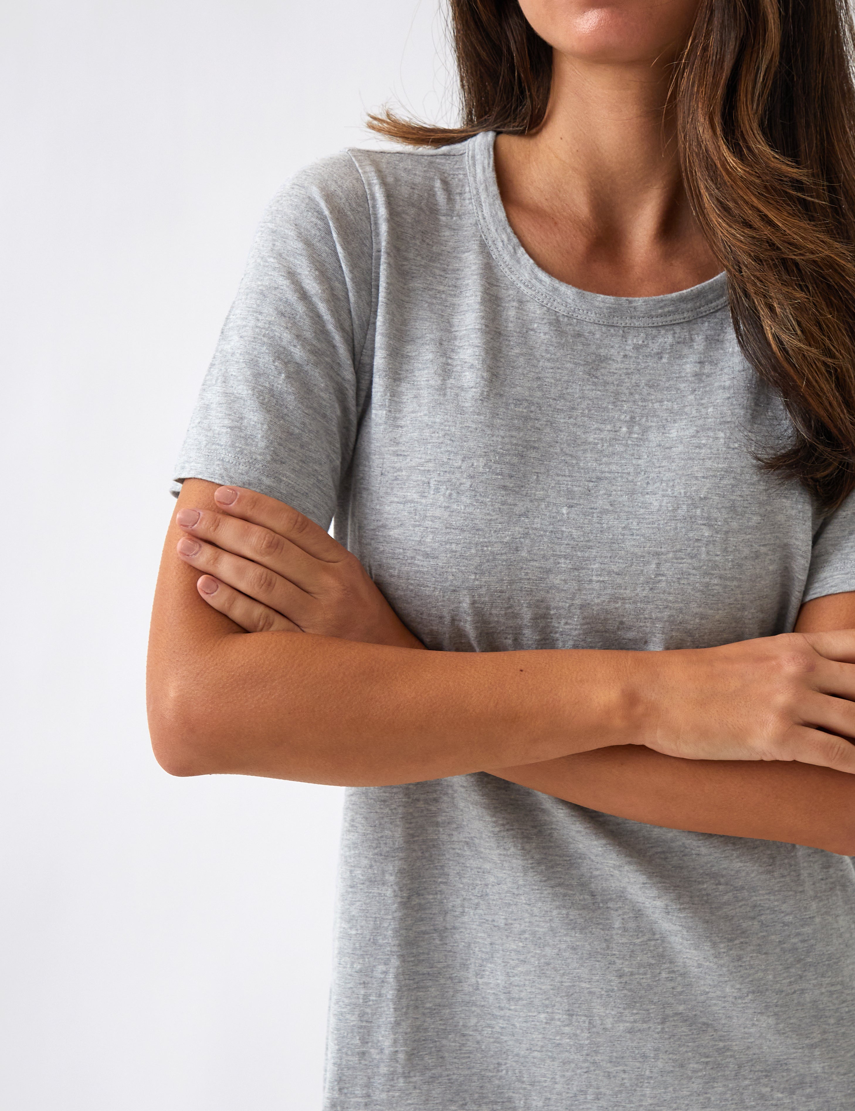 Harper Tee Shirt Dress | Grey Marle-2