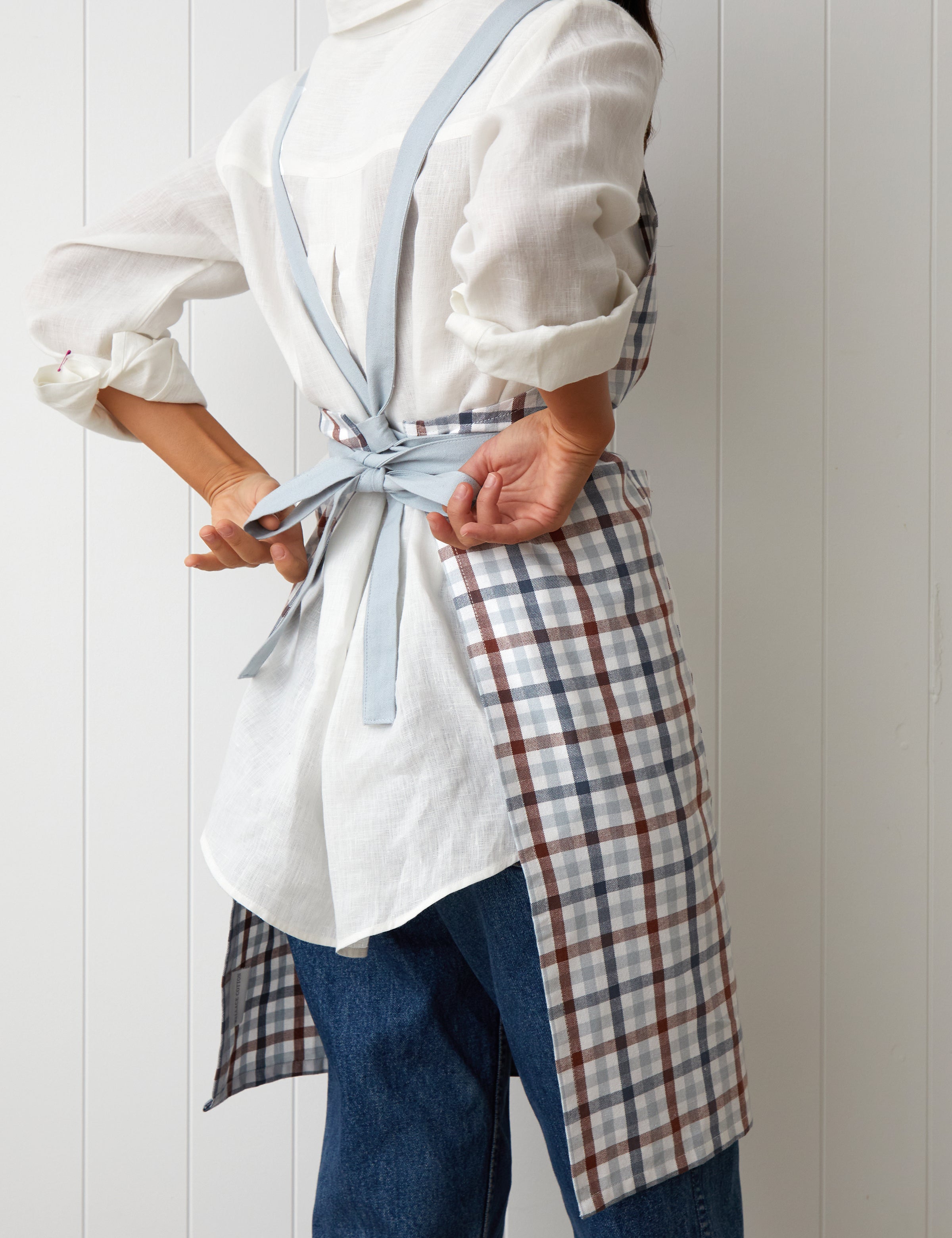 Home To Roost Crossover Apron | Gingham-4
