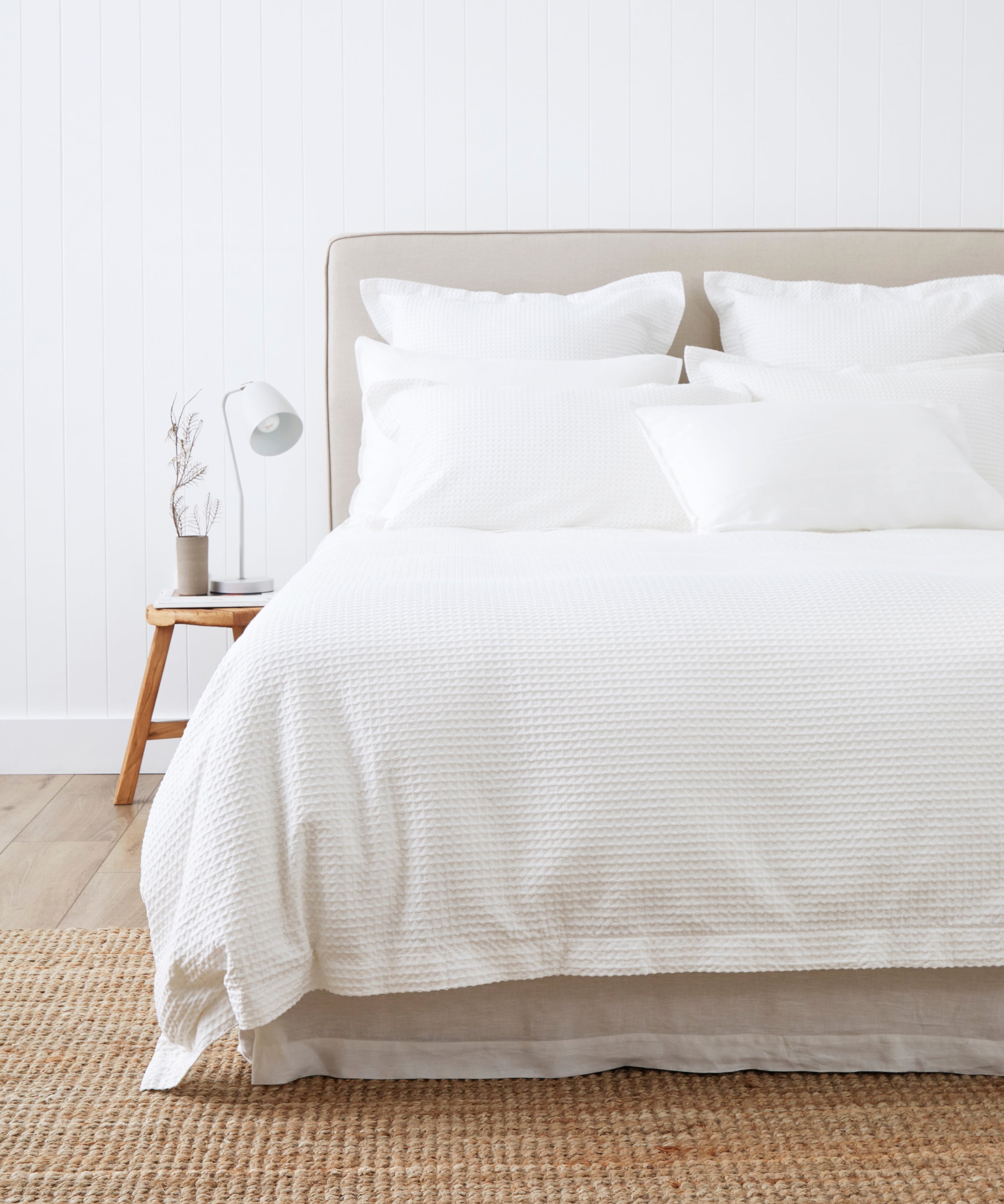 Hudson Waffle Duvet Cover Set | White-1