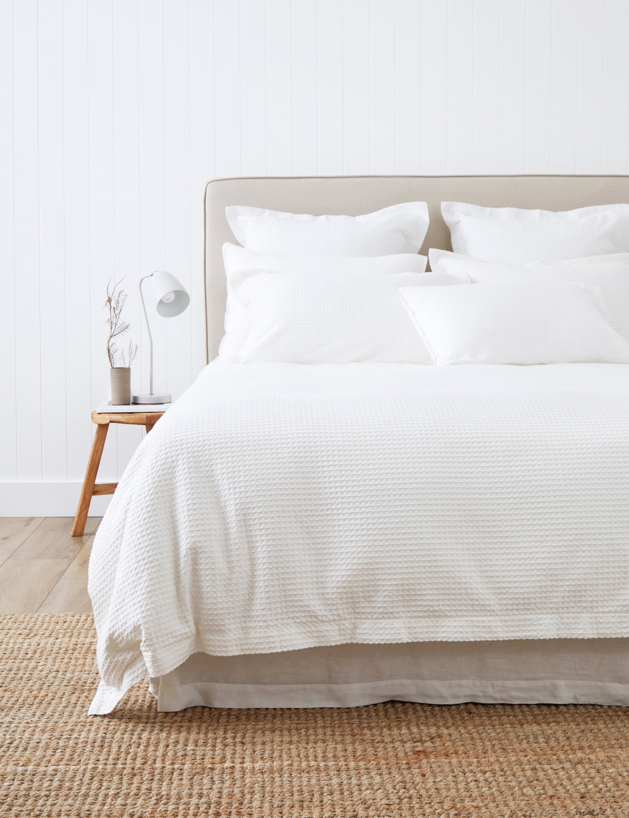 Hudson Waffle Duvet Cover Set | White-1