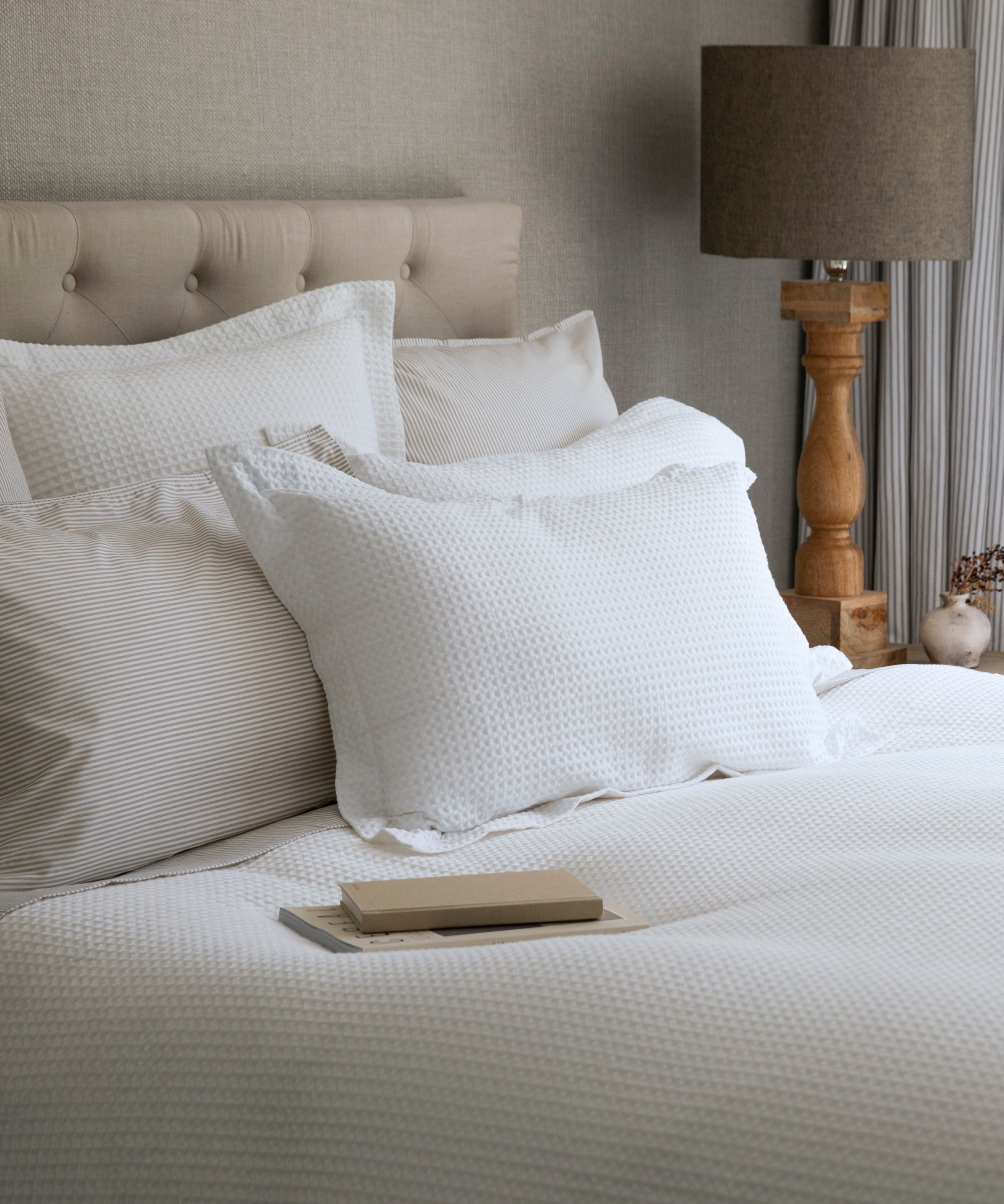 Hudson Waffle Duvet Cover Set | White-5