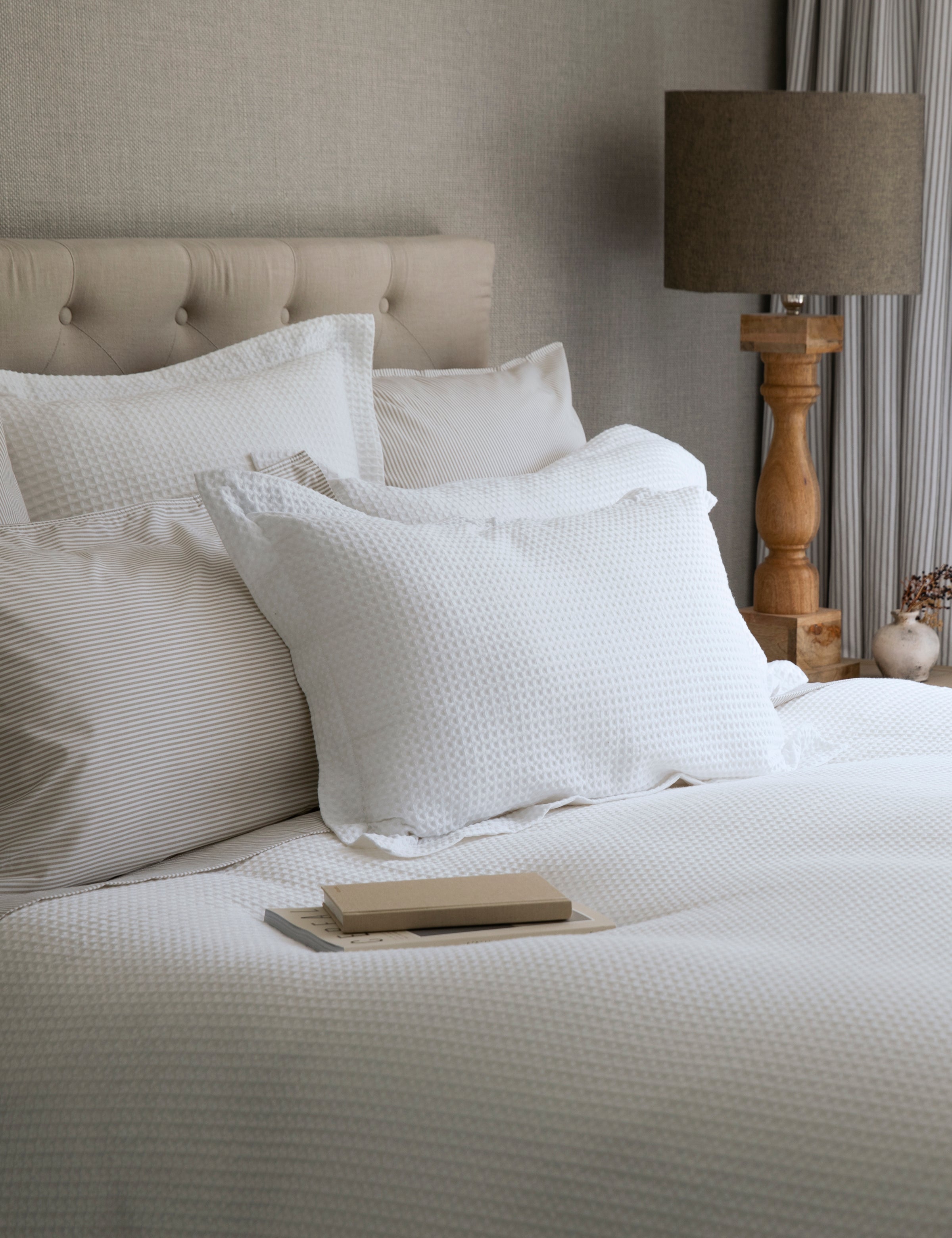 Hudson Waffle Duvet Cover Set | White-5