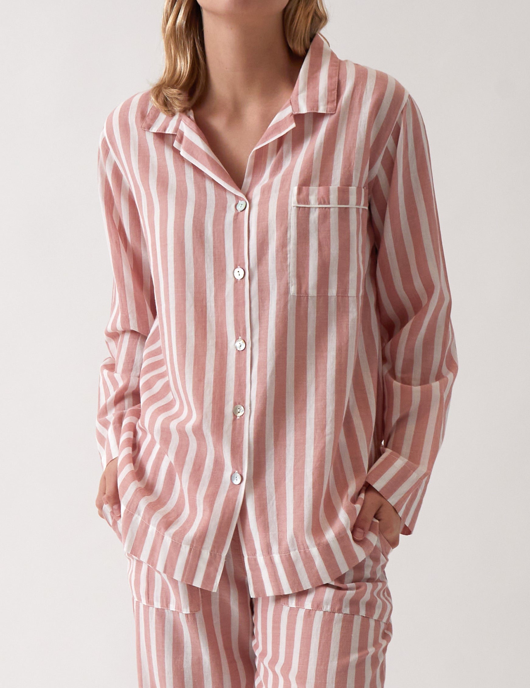 Isobel PJ Shirt | Rose Stripe-1