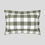 Kawakawa Oxford Pillowcase Set | Olive Gingham-3