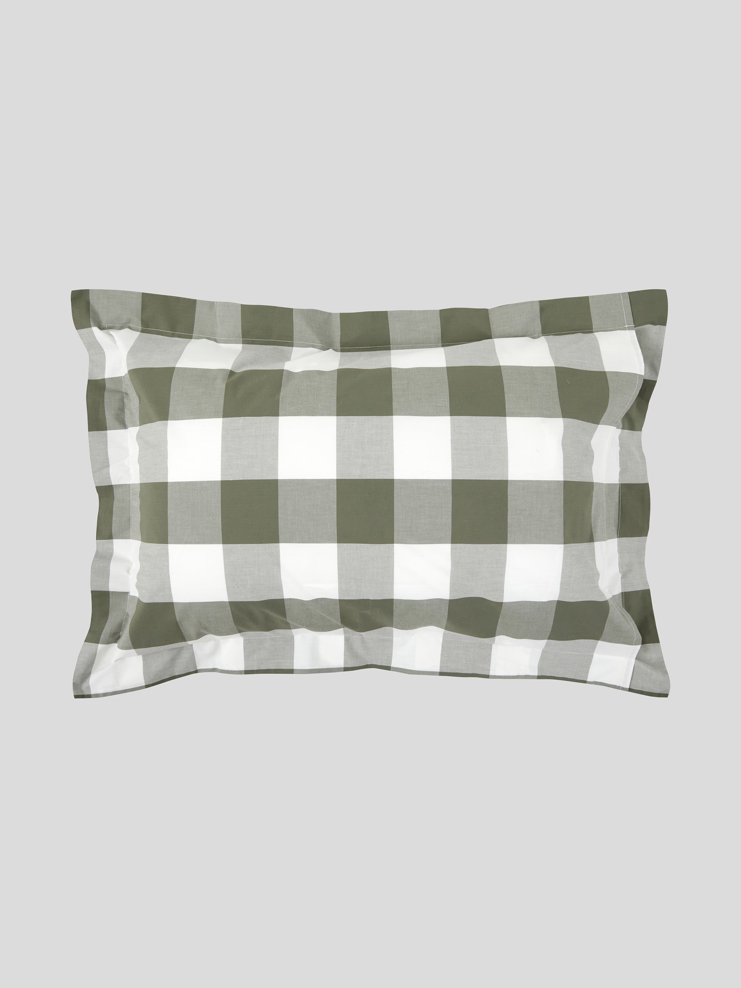 Kawakawa Oxford Pillowcase Set | Olive Gingham-3