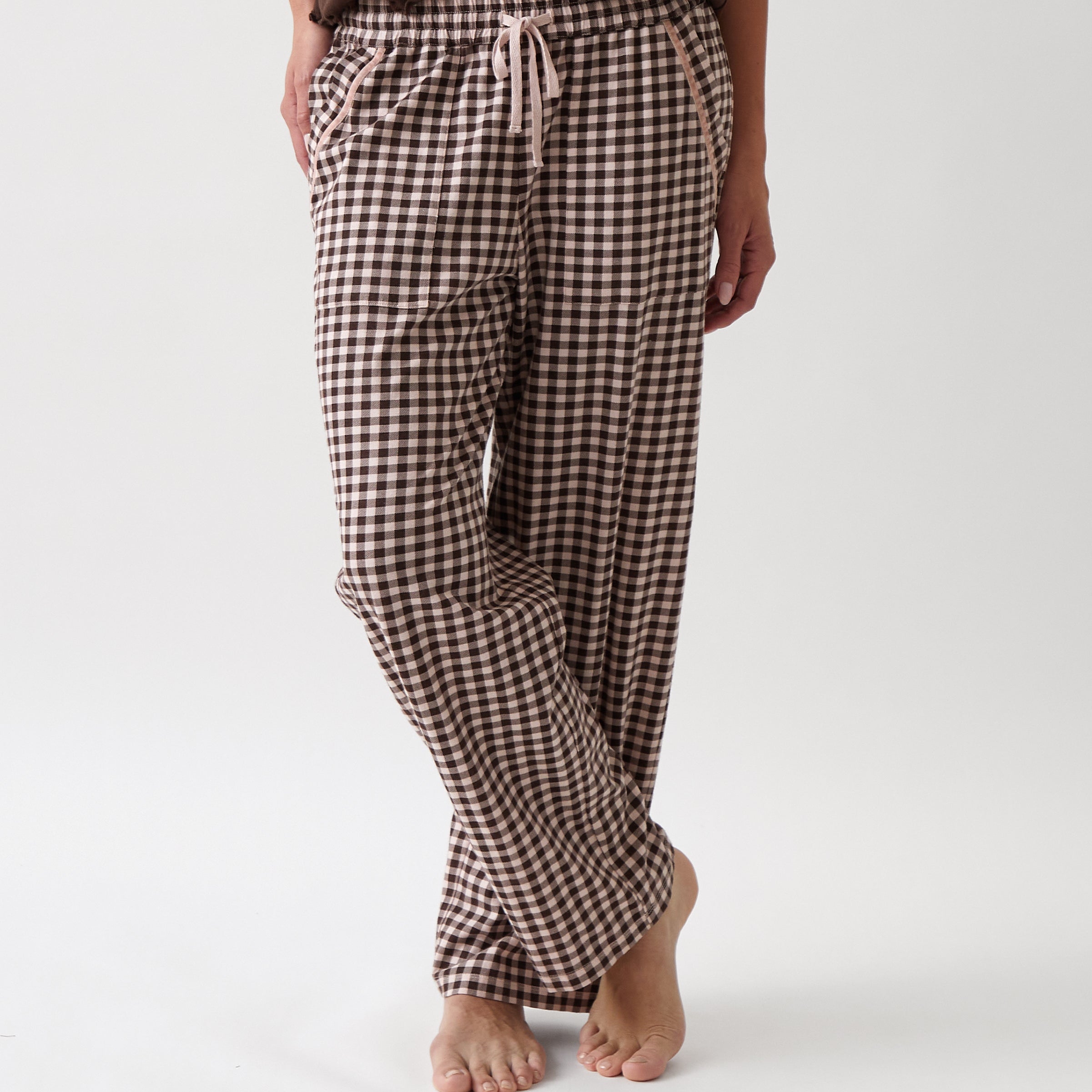 Kendra Organic Brushed Cotton Knit PJ Pants | Multi-1