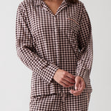 Kendra Organic Brushed Cotton Knit PJ Shirt | Multi-1