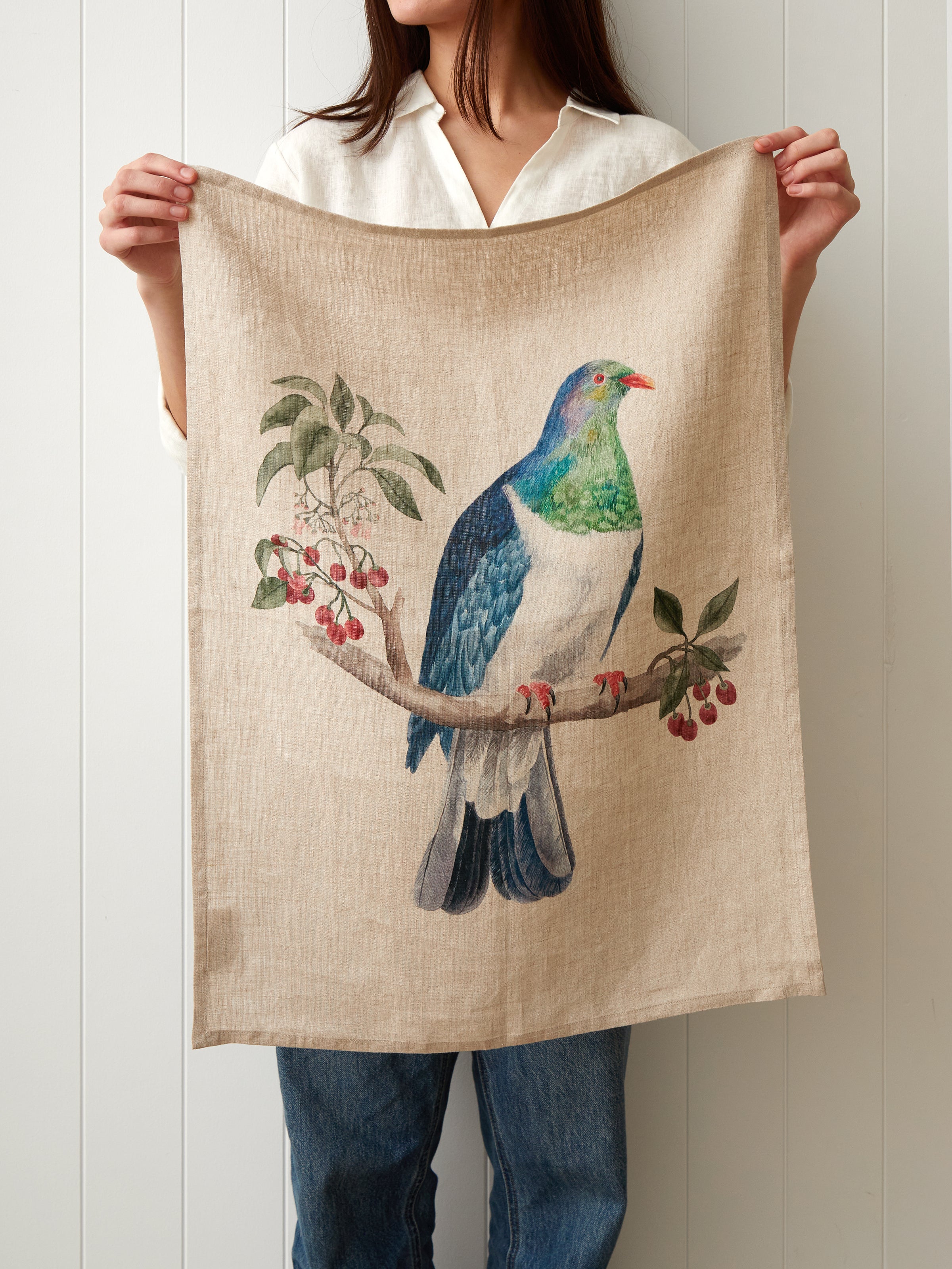Kereru Linen Tea Towel | Multi-2