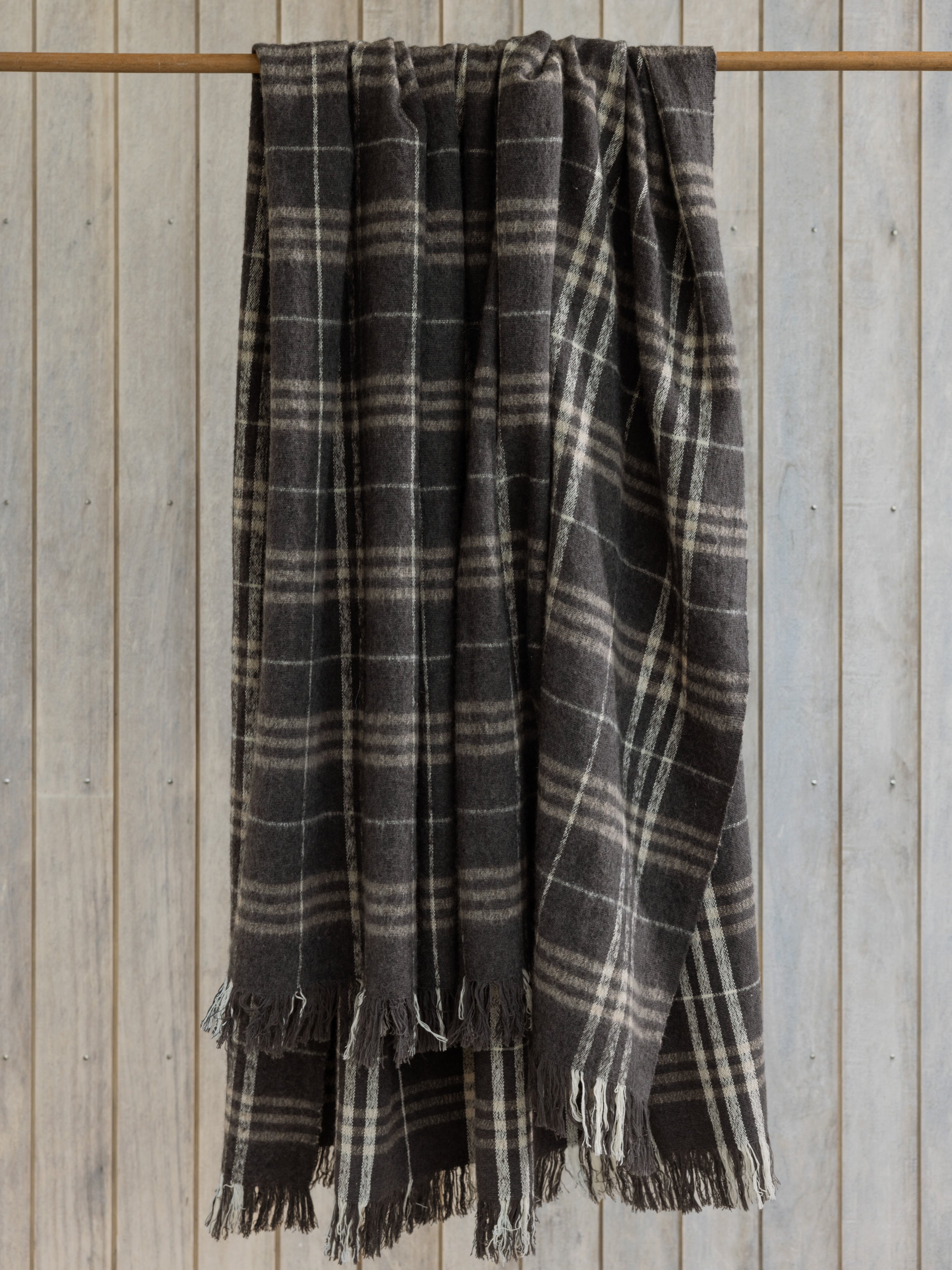 Kingston Woollen Blanket | Charcoal Check-2