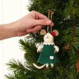 Lady Mouse Wool Decoration | Green-2