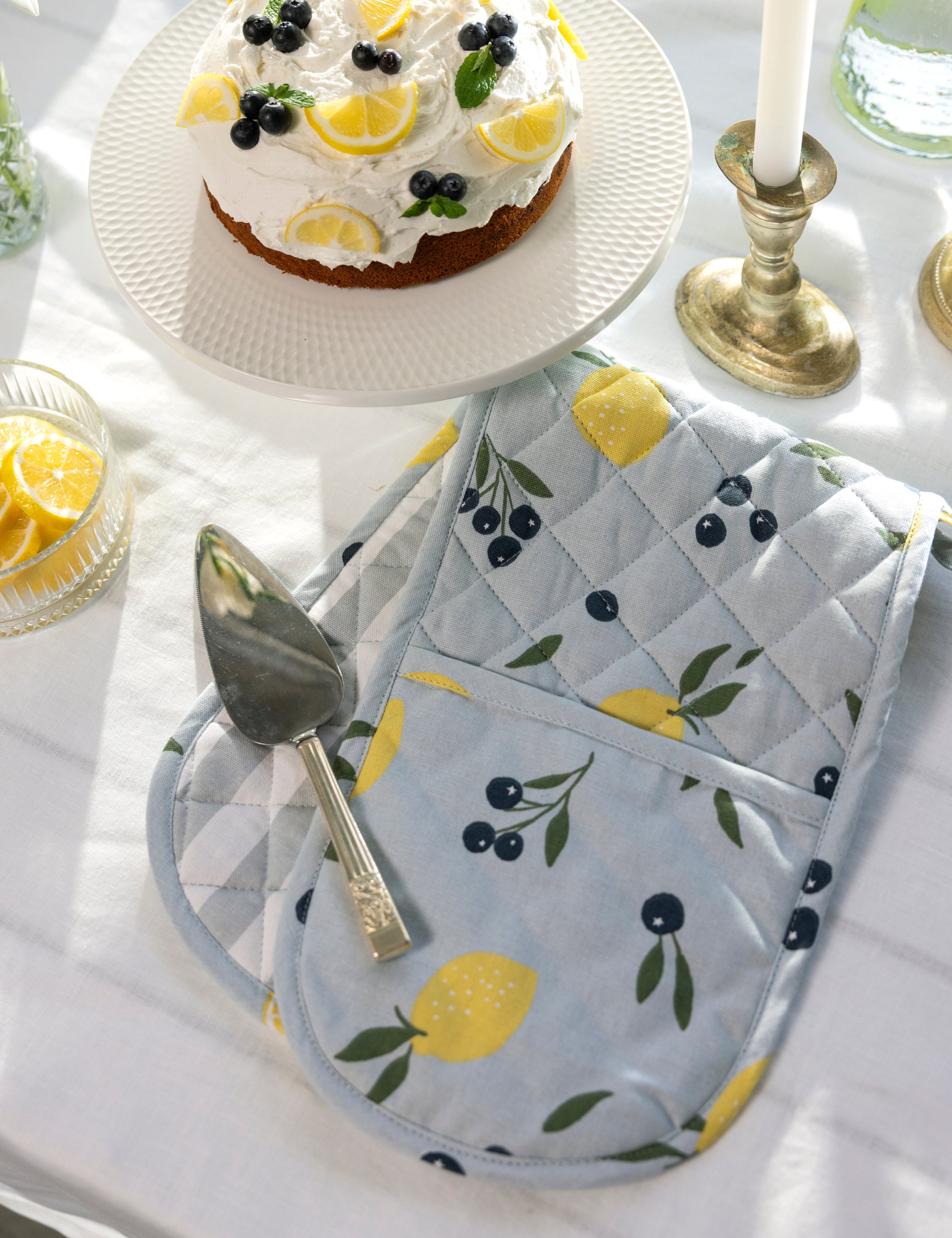 Lemon Dreams Double Oven Glove | Multi-2