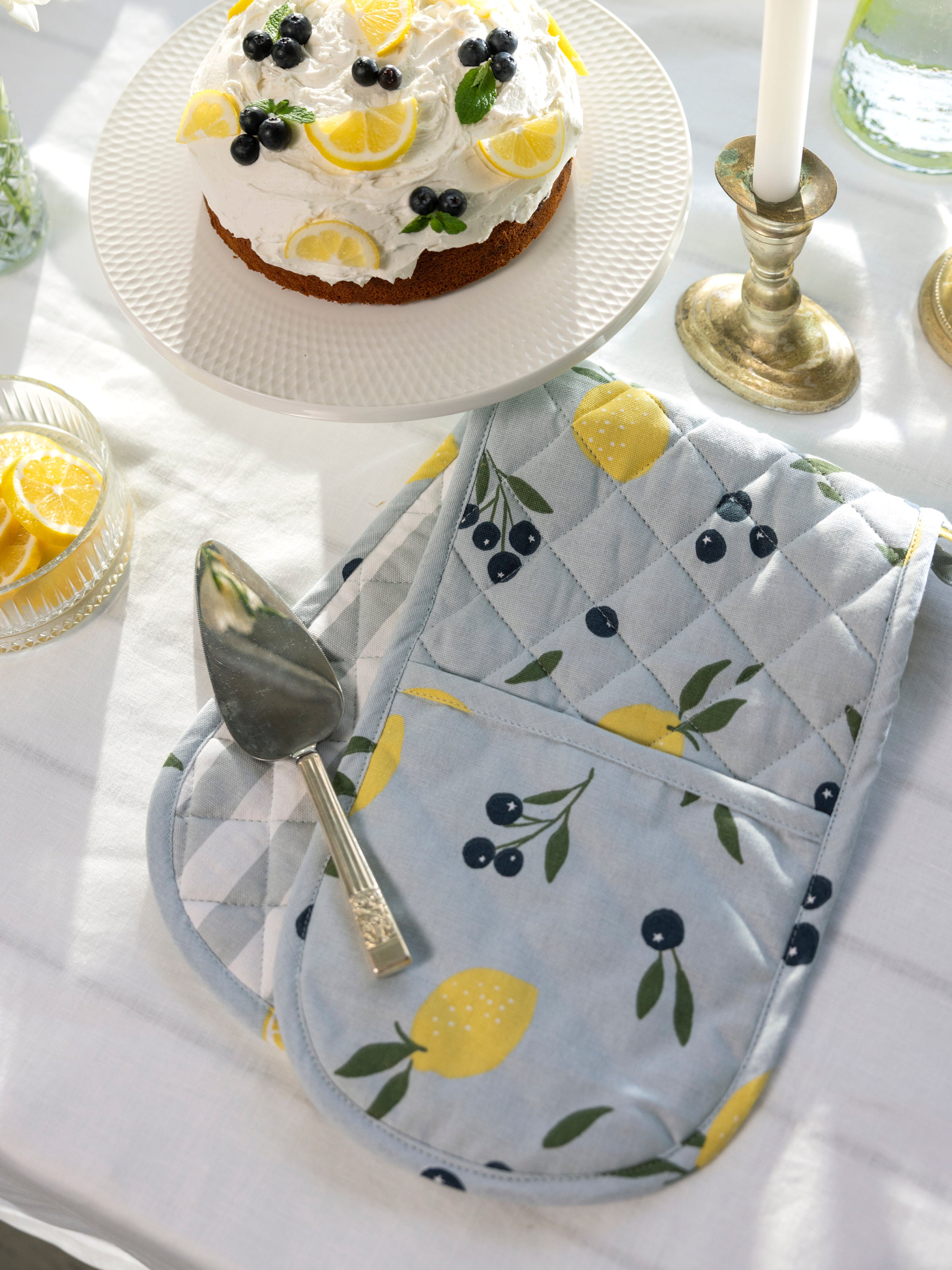 Lemon Dreams Double Oven Glove | Multi-2