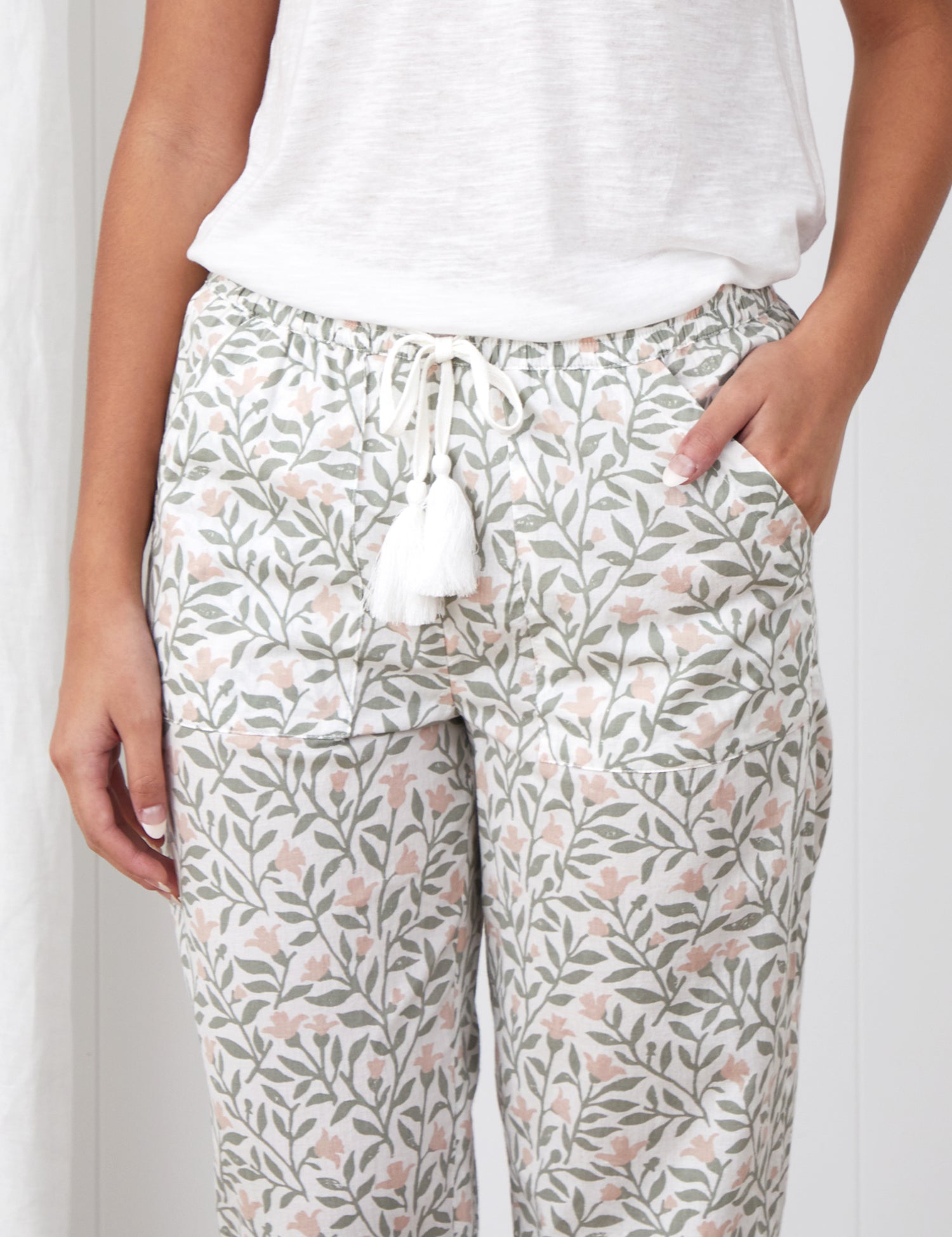 Lena PJ Pants | Pink Floral-3