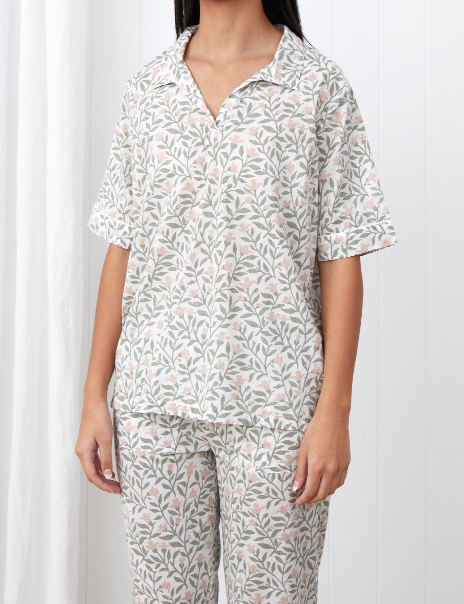 Lena PJ Top | Pink Floral-1