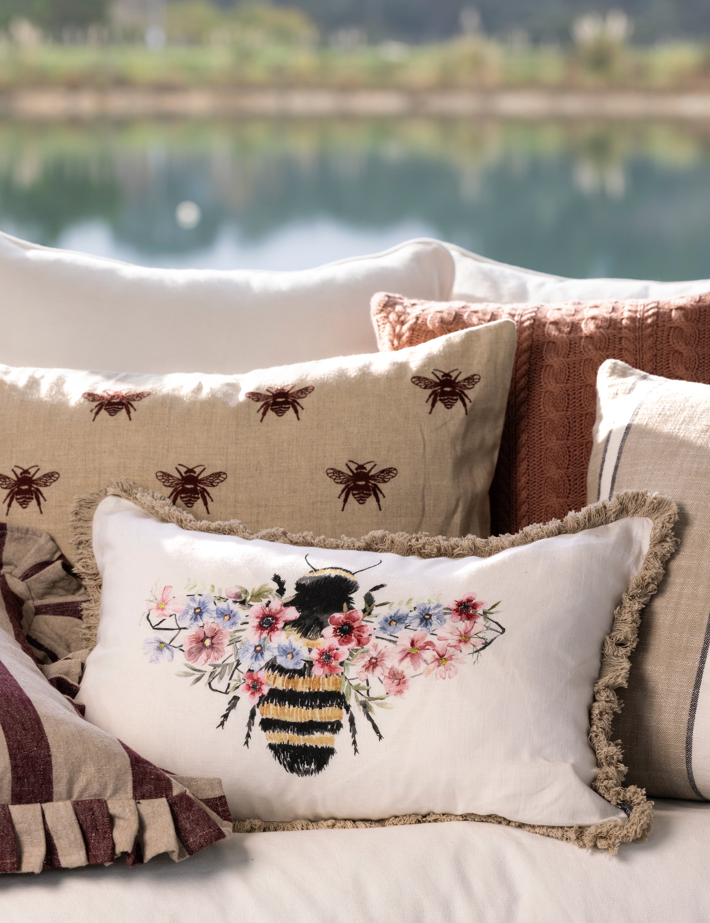 Let It Bee Rectangle Cushion Cover | Multi-2