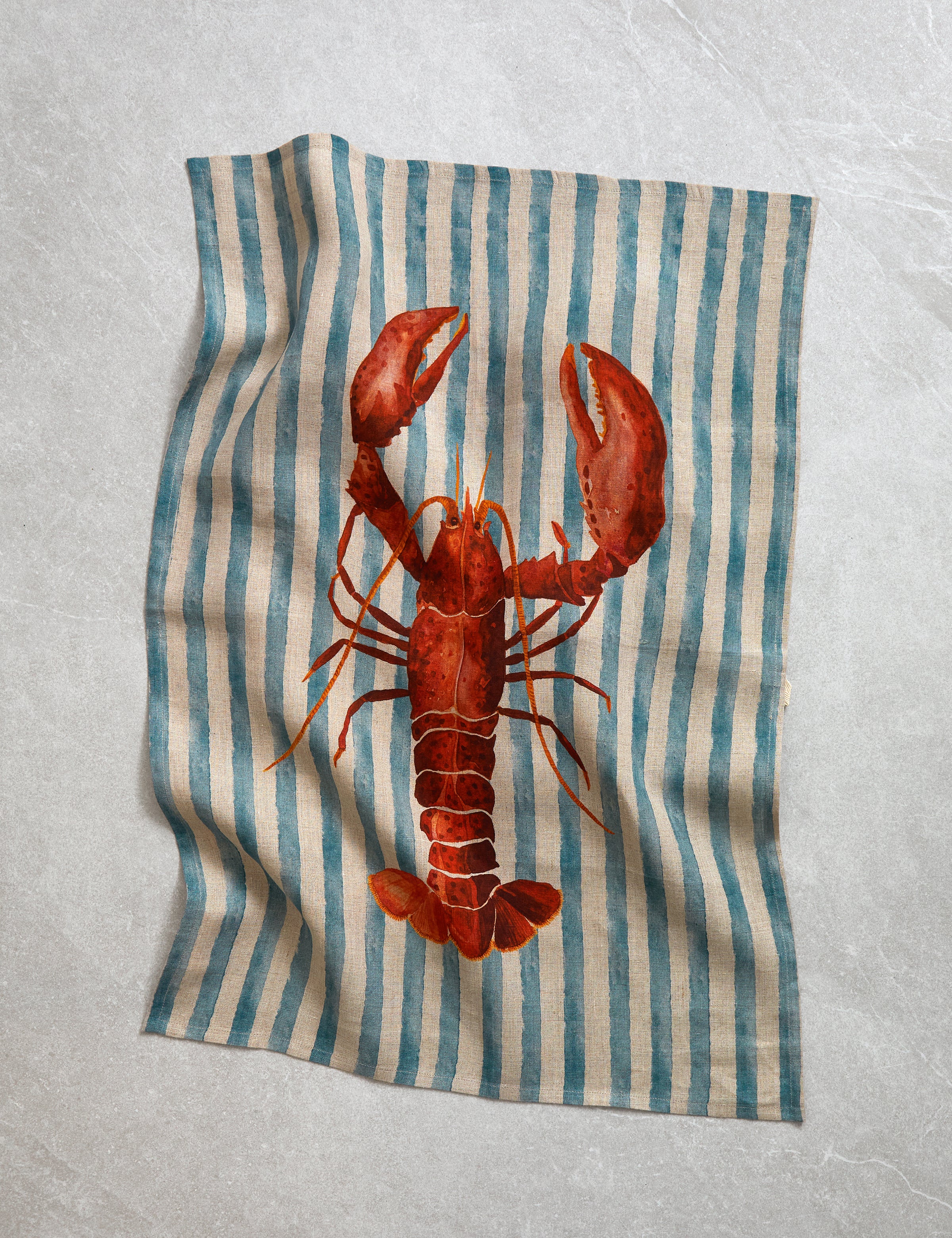Lobster Linen Tea Towel | Multi-1