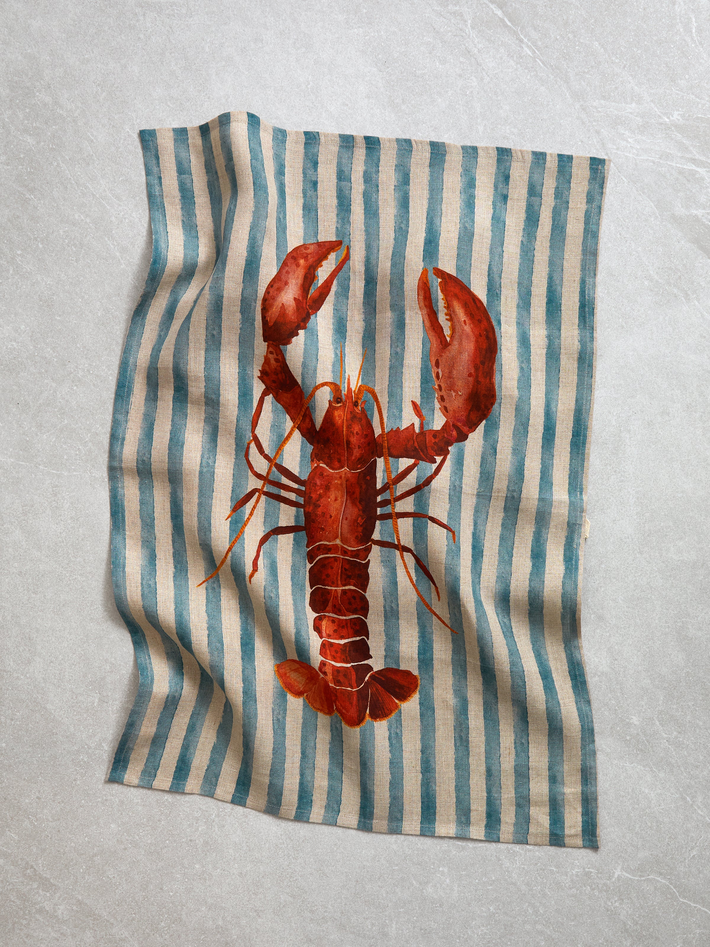 Lobster Linen Tea Towel | Multi-1