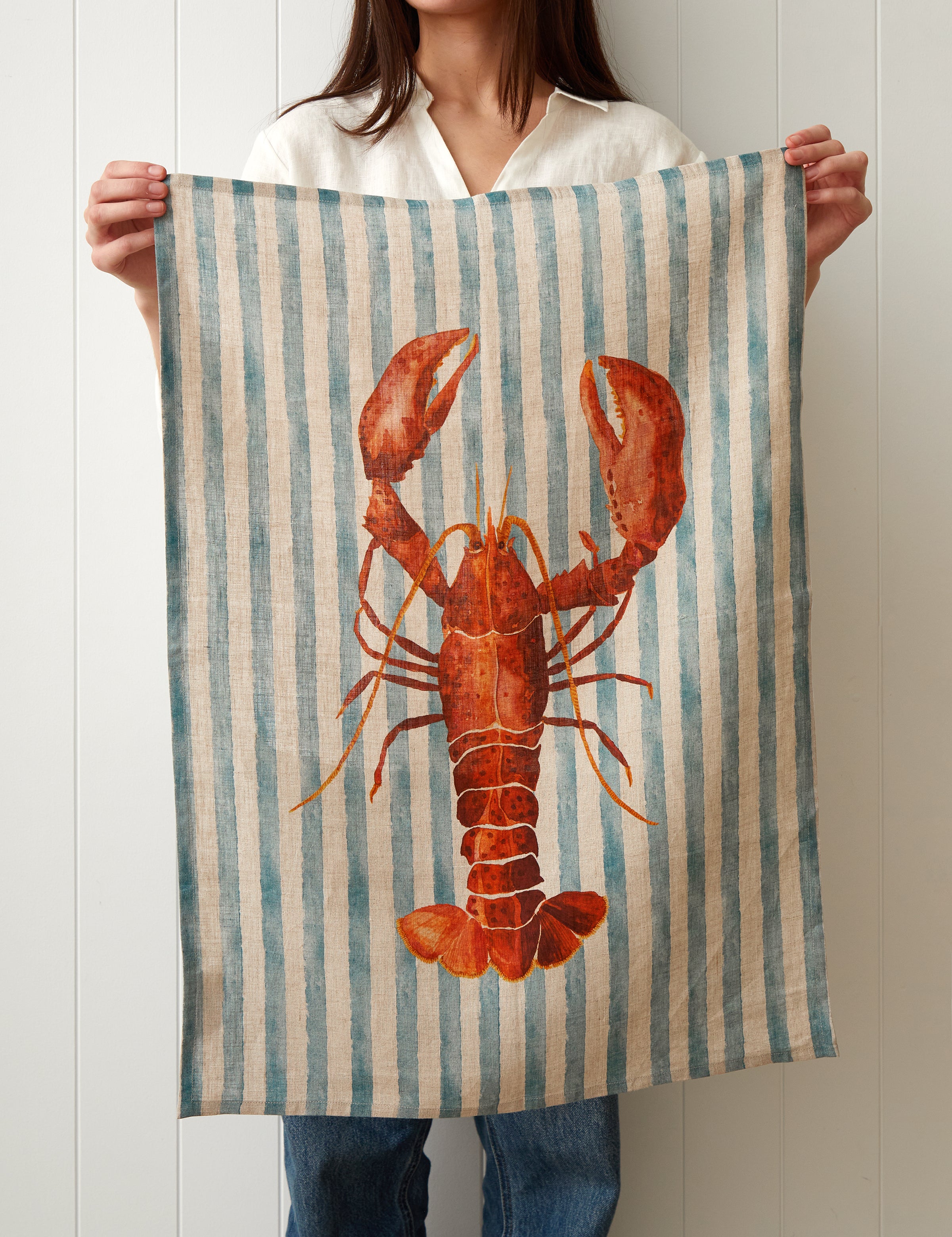 Lobster Linen Tea Towel | Multi-2