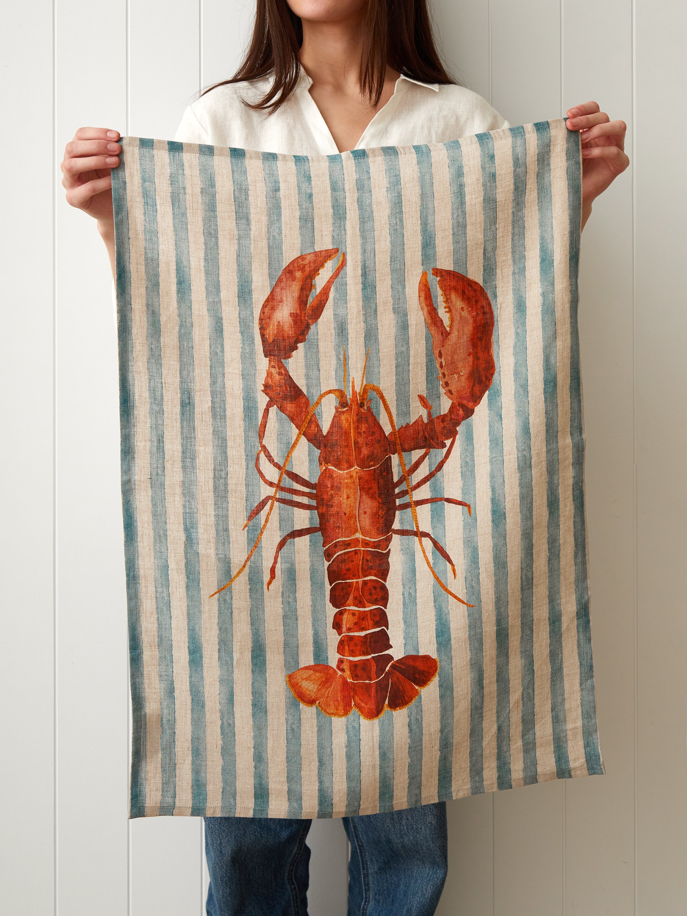 Lobster Linen Tea Towel | Multi-2