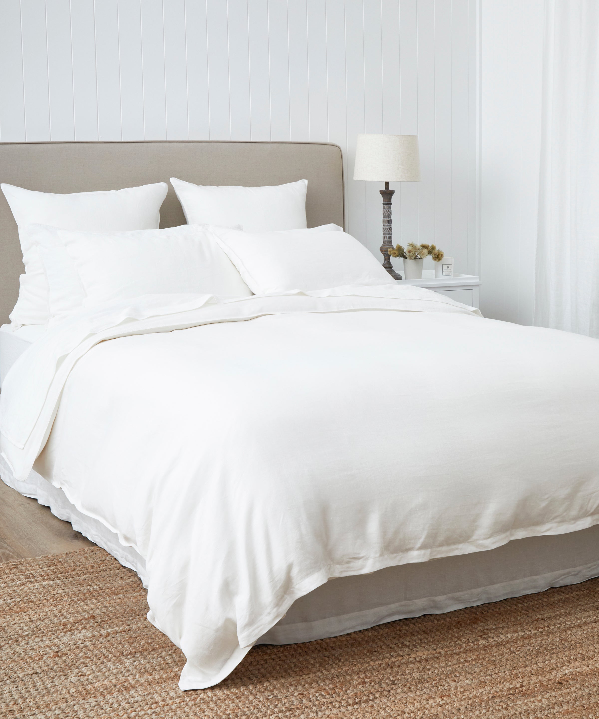 Loft Linen Duvet Cover Set | White-3
