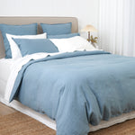 Loft Linen Duvet Cover Set in Coast Blue | Coast Blue-3