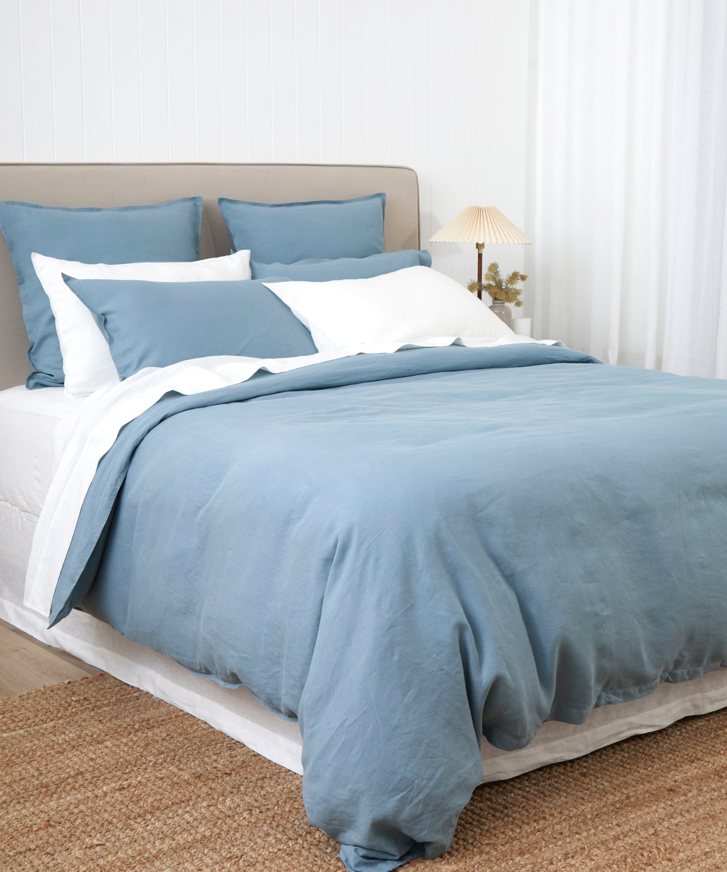 Loft Linen Duvet Cover Set in Coast Blue | Coast Blue-3