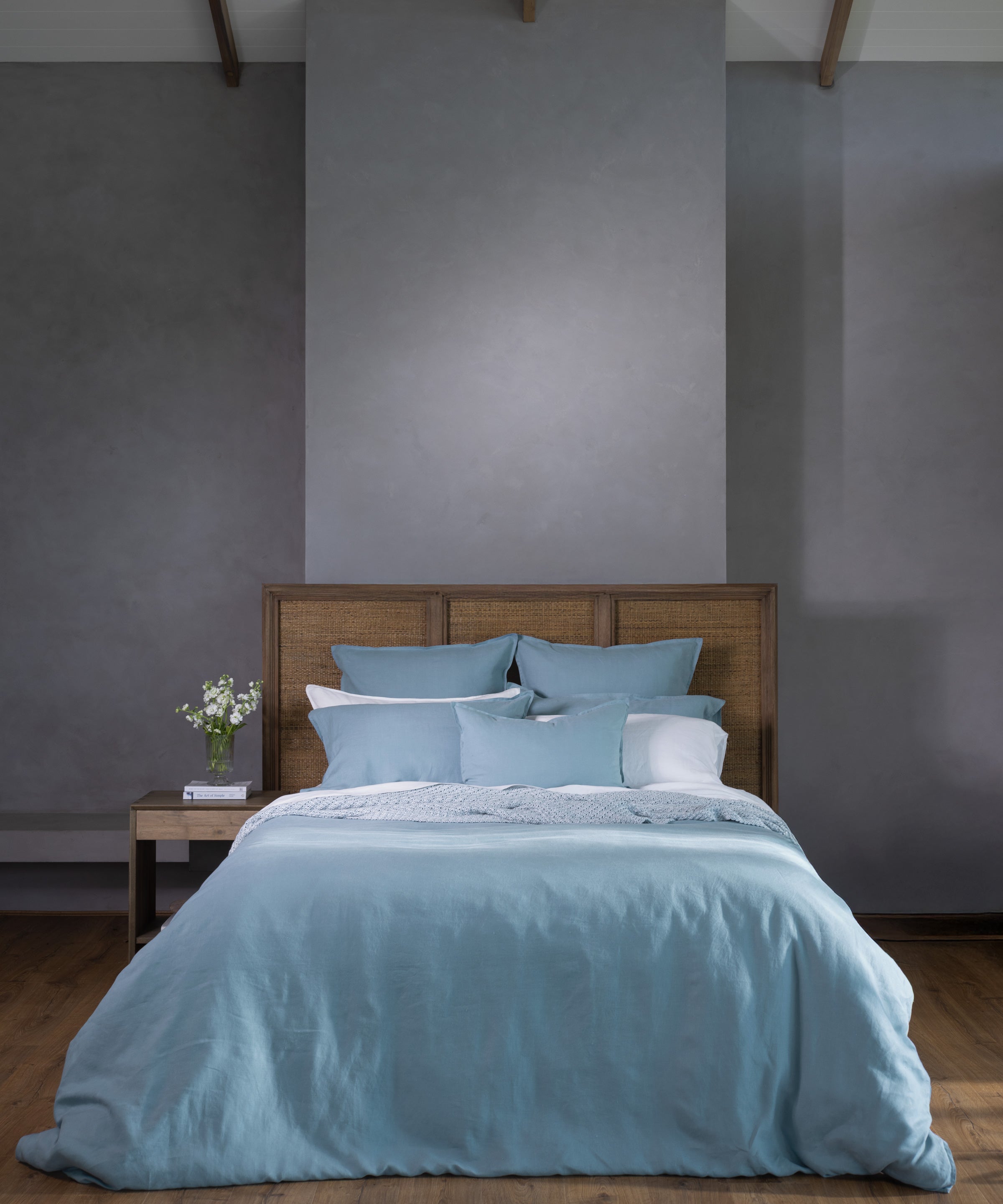 Loft Linen Duvet Cover Set in Coast Blue | Coast Blue-5