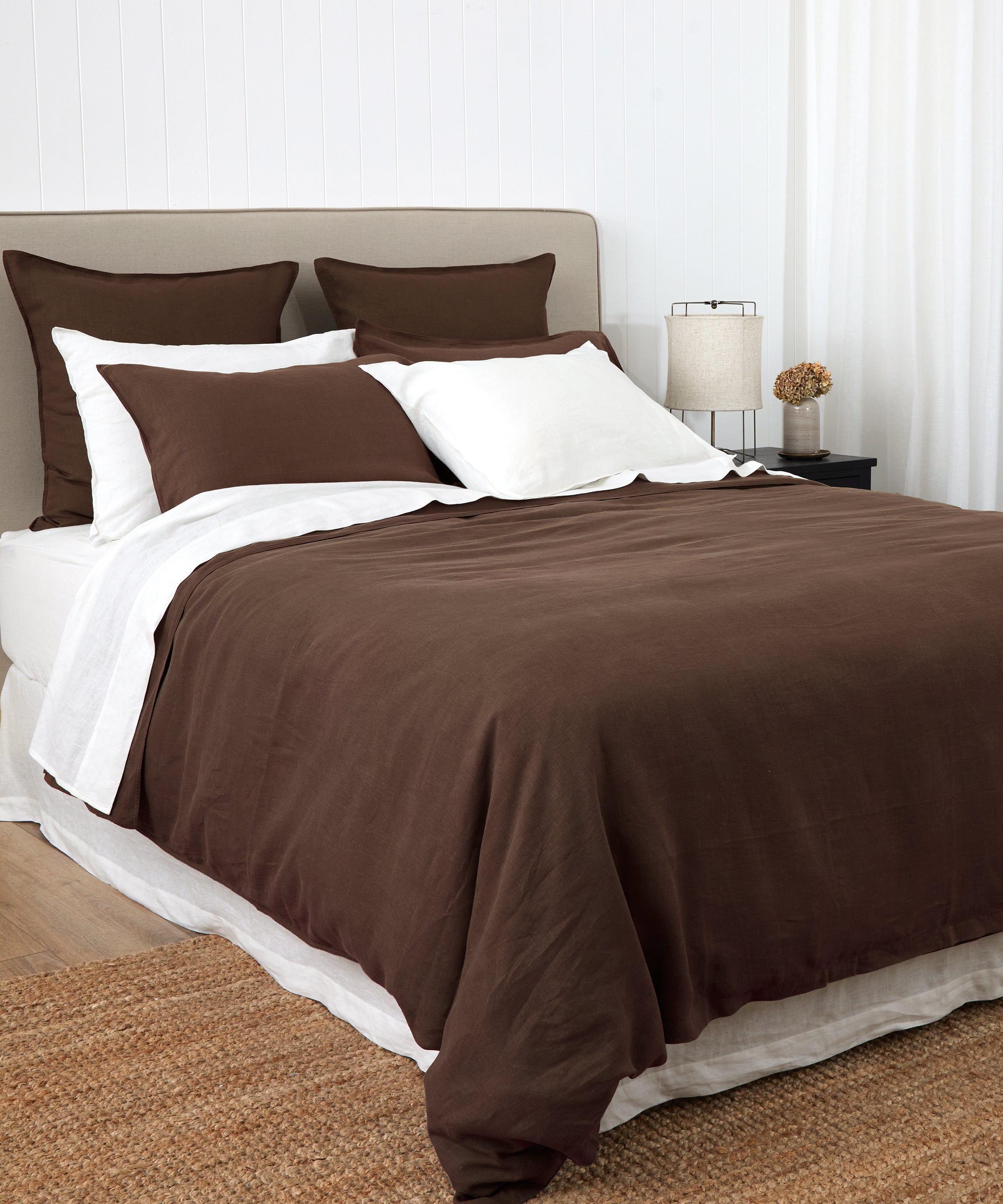 Loft Linen Duvet Cover Set in Cocoa | Cocoa-3
