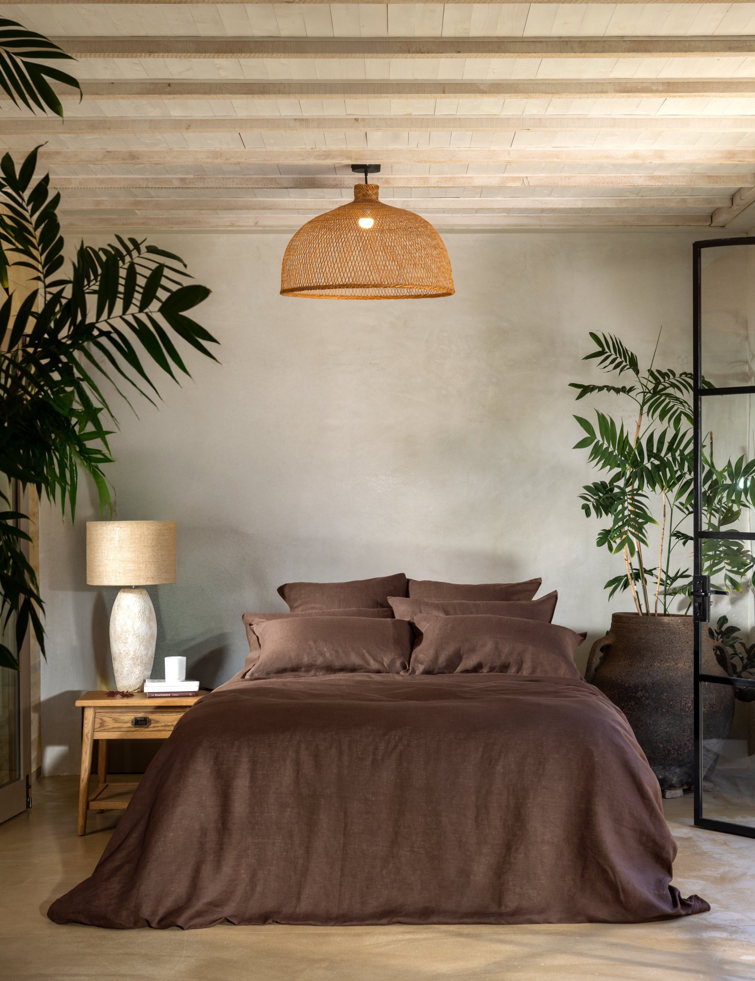 Loft Linen Duvet Cover Set in Cocoa | Cocoa-5