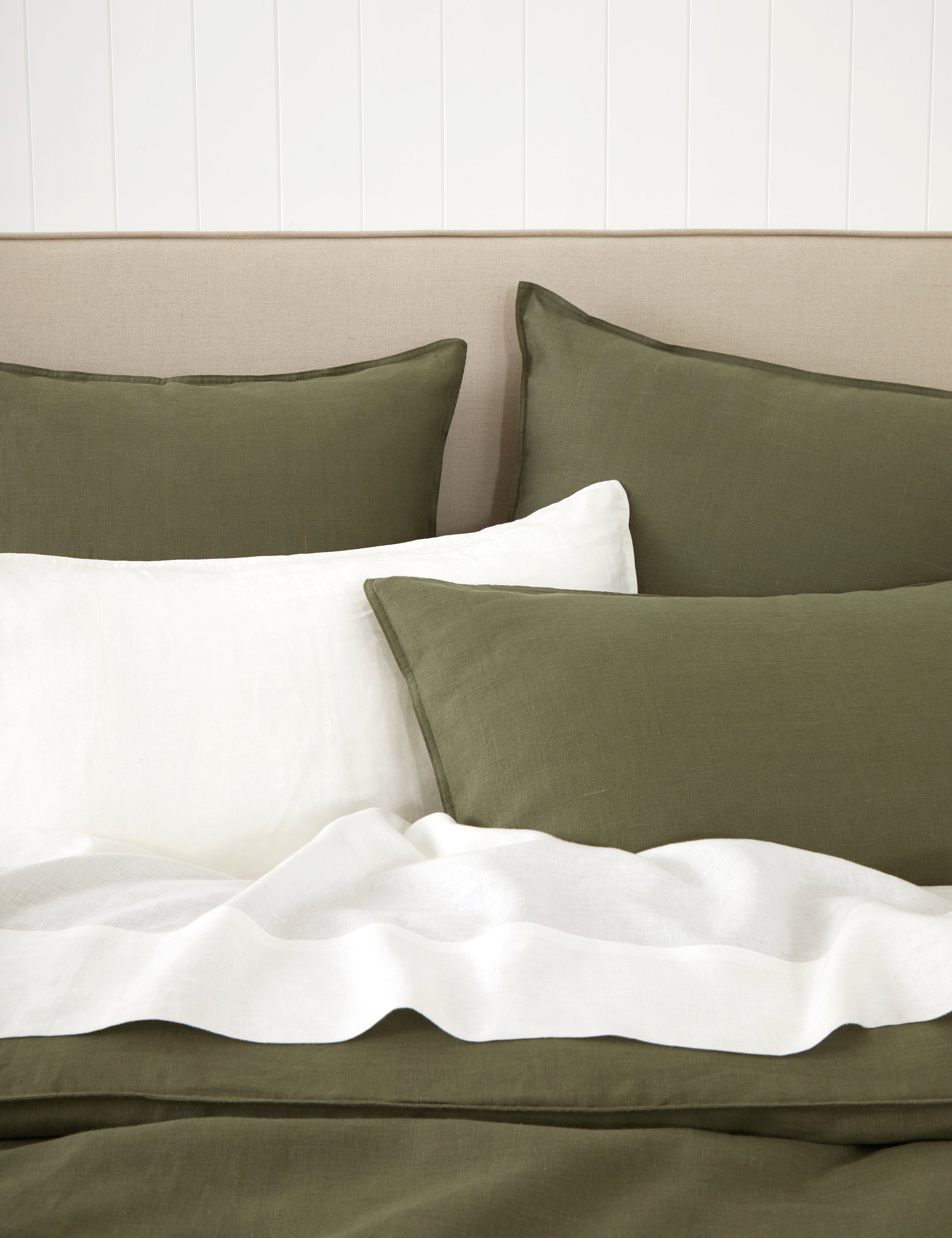 Loft Linen Duvet Cover Set in Olive | Olive-2