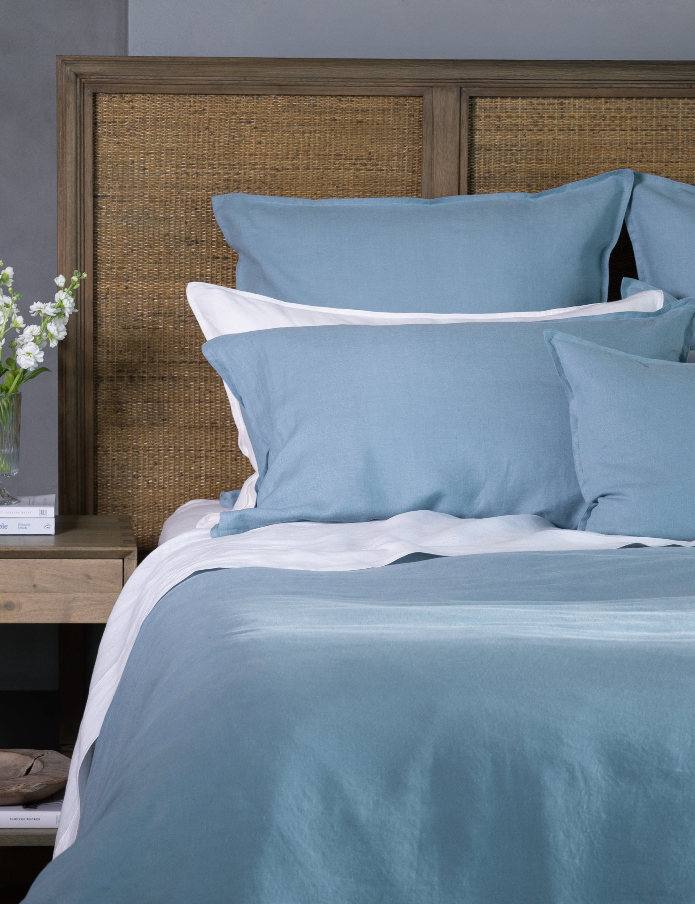 Loft Linen European Pillowcase in Coast Blue | Coast Blue-2