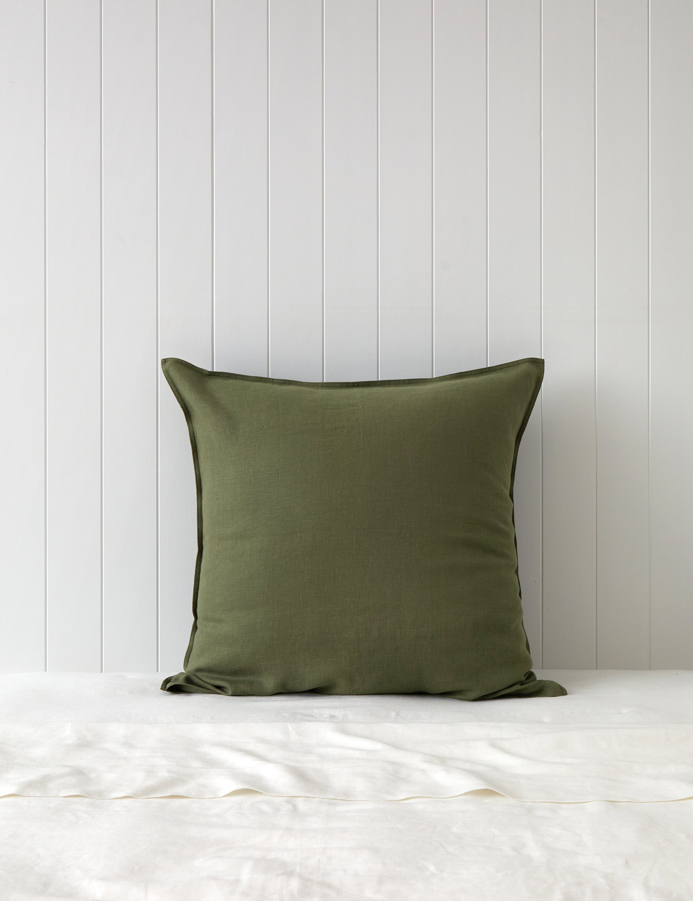 Loft Linen European Pillowcase in Olive | Olive-1