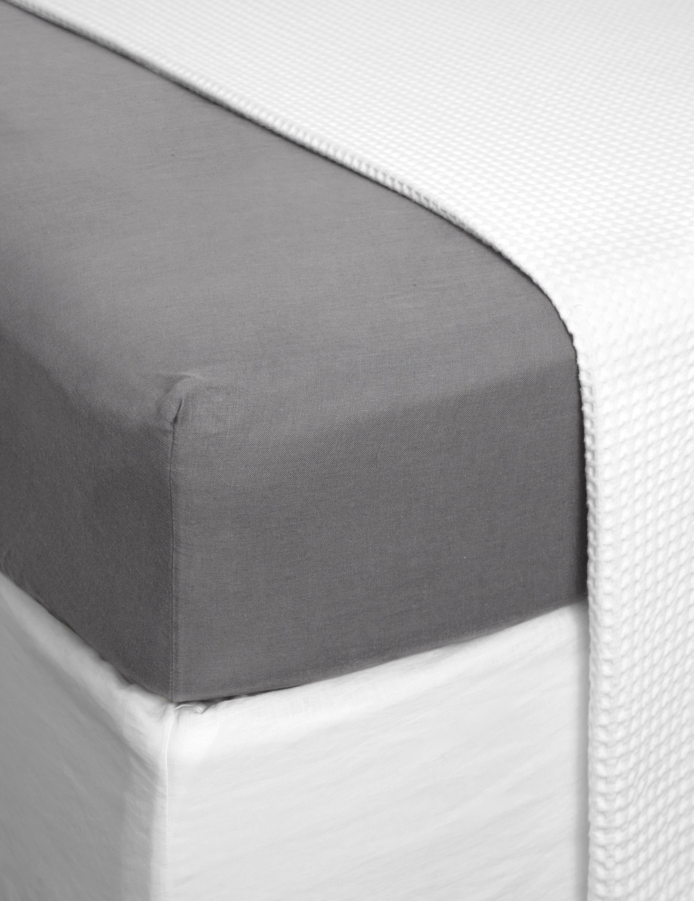 Loft Linen Fitted Sheet | Slate-1
