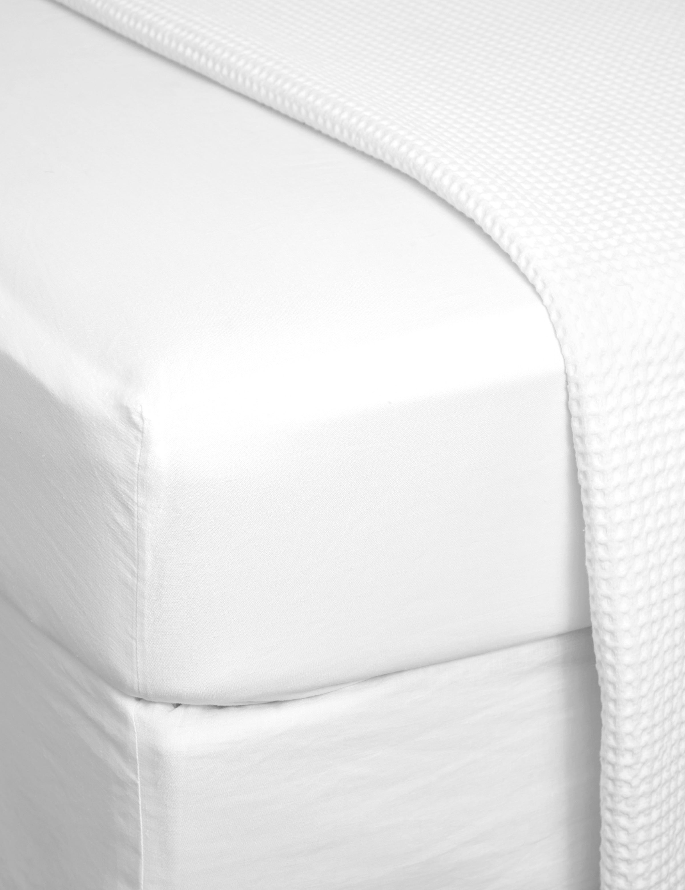 Loft Linen Fitted Sheet | White-1