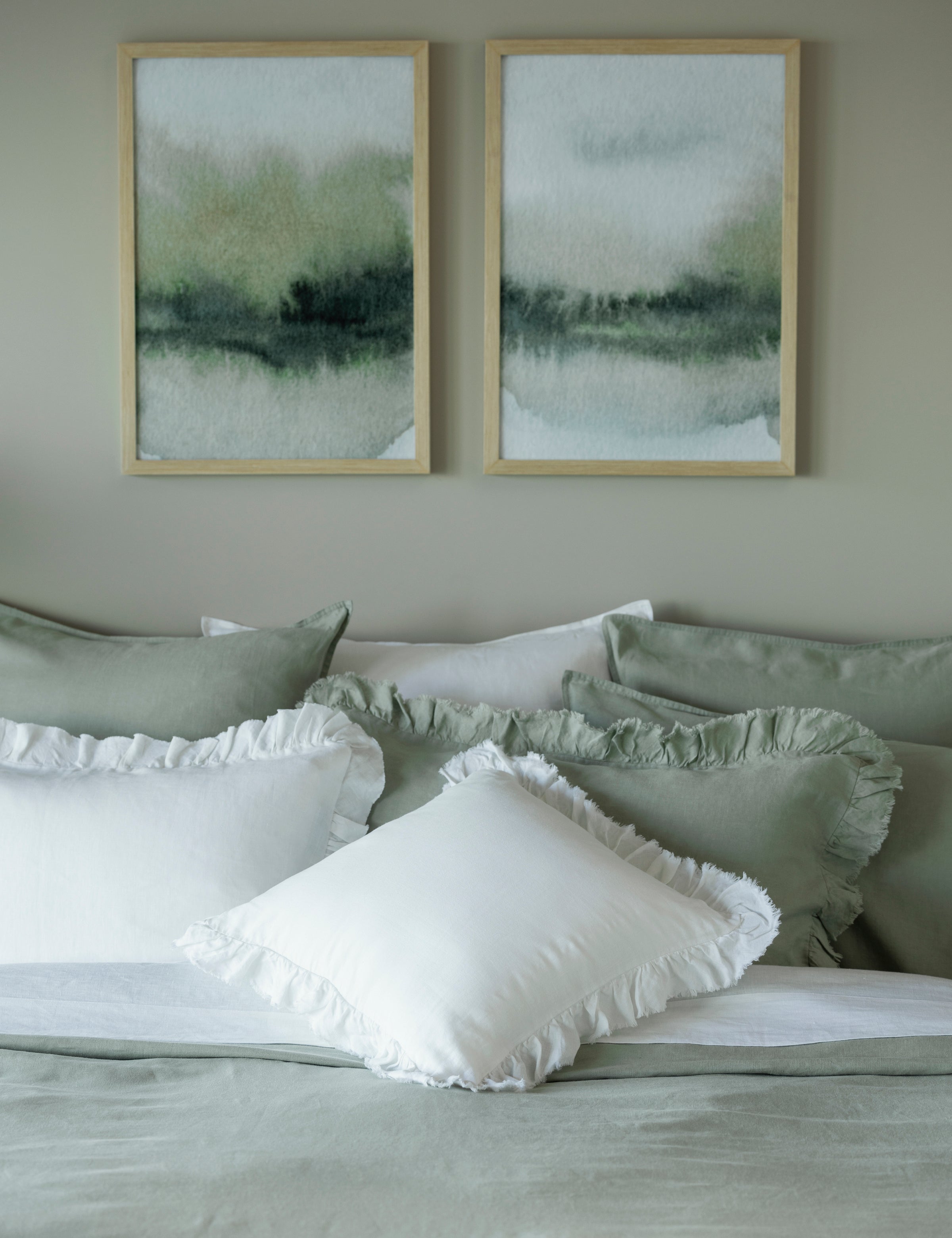 Loft Linen Frill Cushion Cover | White-2