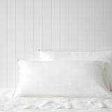 Loft Linen Lodge Pillowcase Set in White | White-1