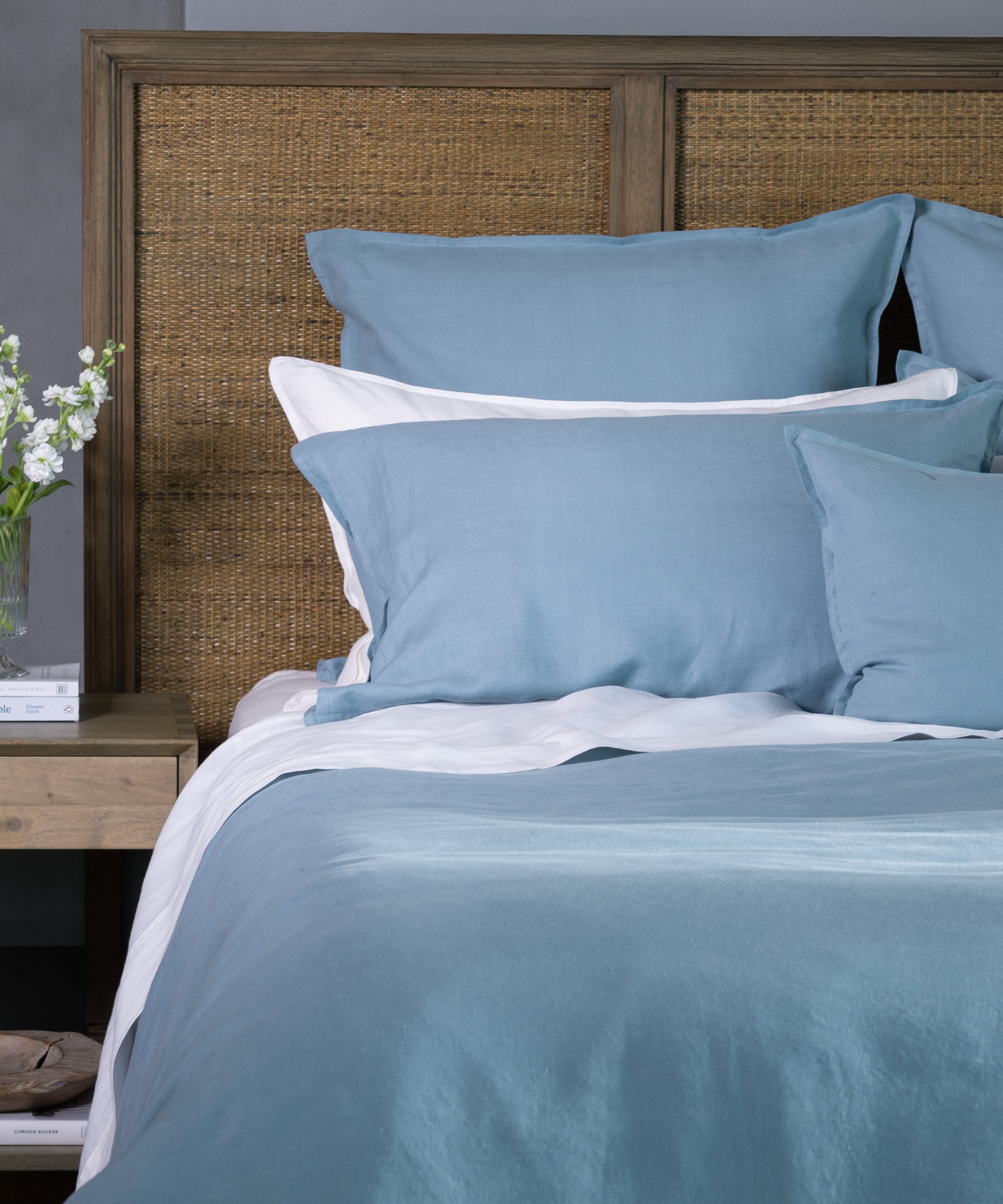 Loft Linen Standard Pillowcase Set in Coast Blue | Coast Blue-2
