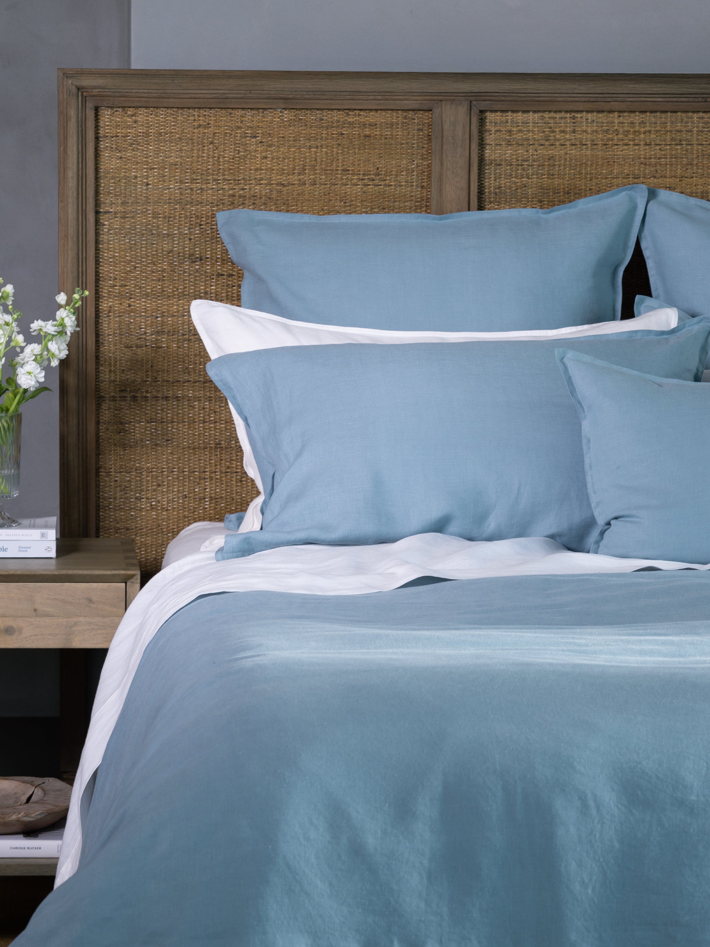 Loft Linen Standard Pillowcase Set in Coast Blue | Coast Blue-2