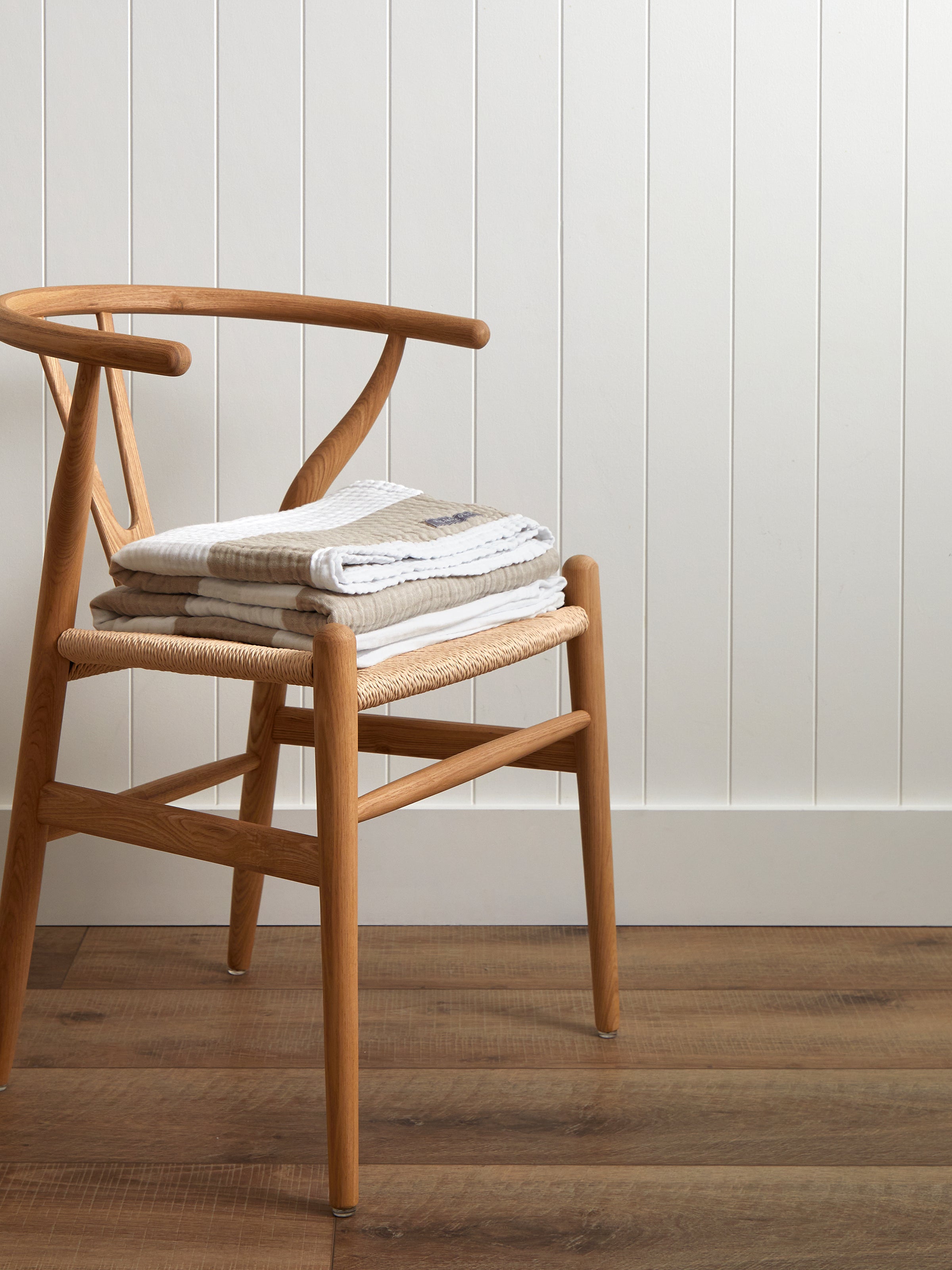 Luca Muslin Blanket | Natural Stripe-1