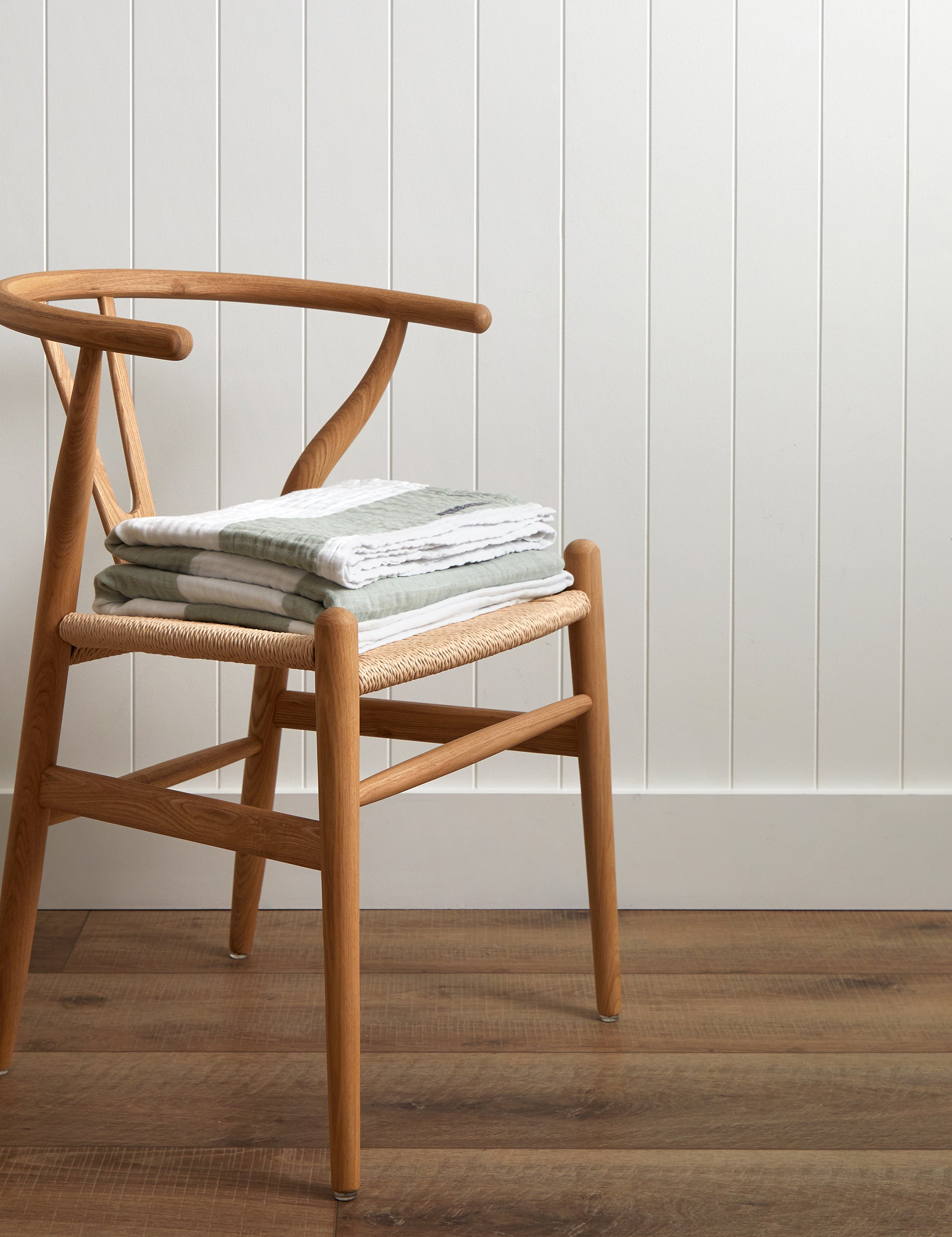 Luca Muslin Blanket | Sage Stripe-1