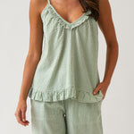 Lucie Cami | Green Gingham-1