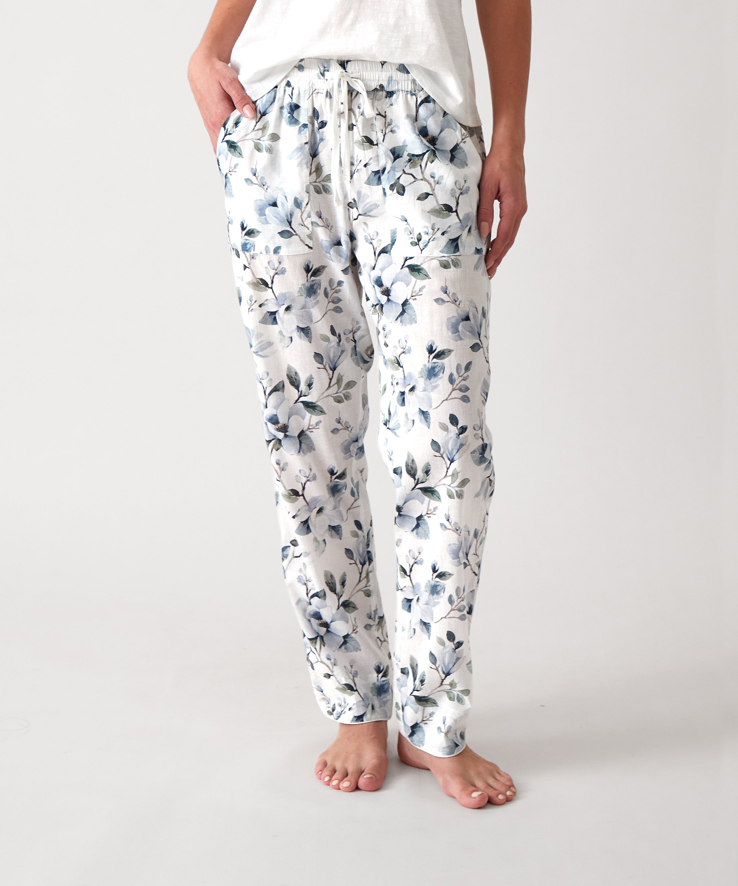 Magalie PJ Pants | Blue Floral-1