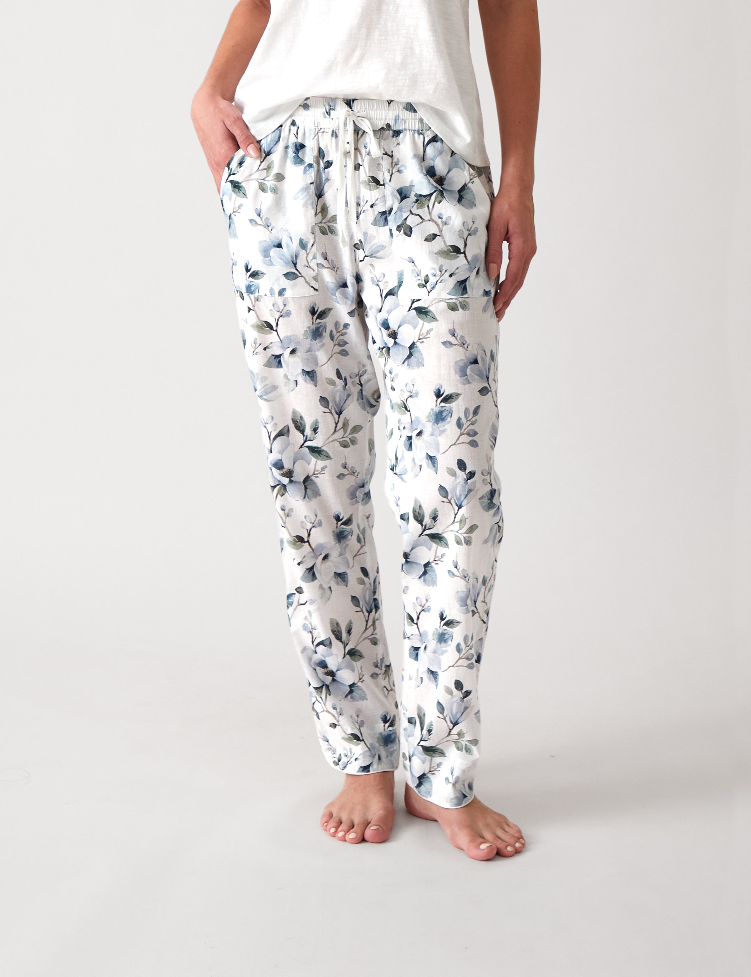 Magalie PJ Pants | Blue Floral-1